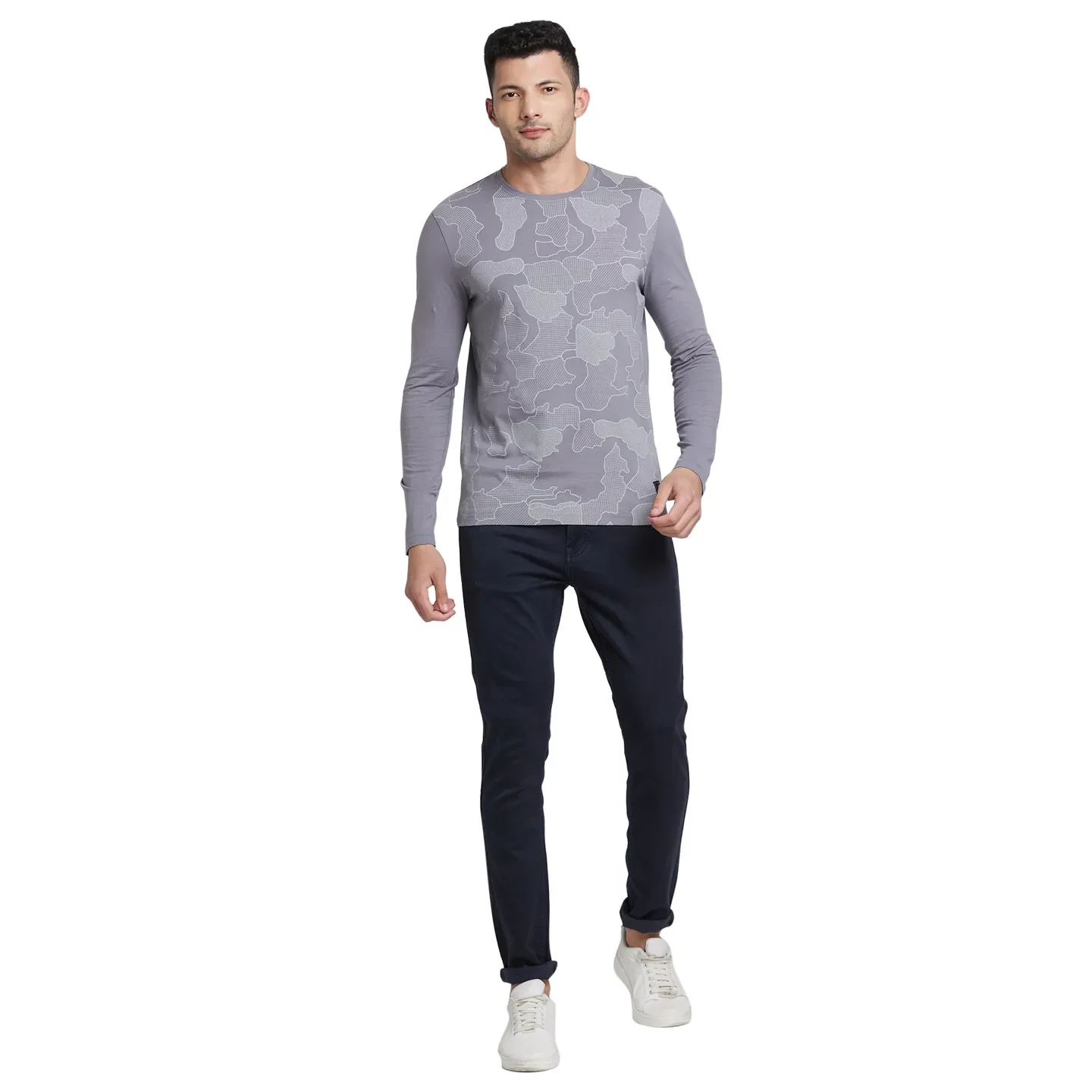Smoked Pearl Regular Fit Round Neck Men's T-Shirt by Being Human Clothing - Image 5