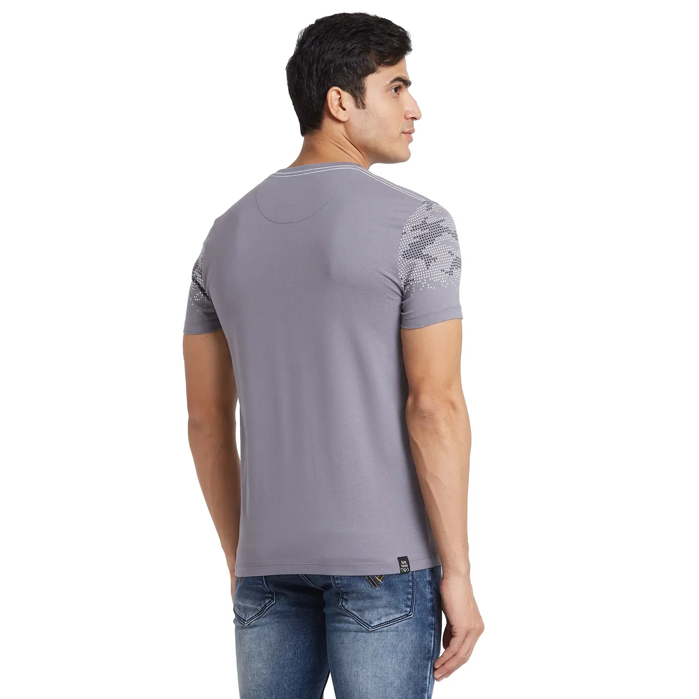 Grey Regular Fit Men's Short Sleeves T-Shirt by Being Human Clothing - Image 3
