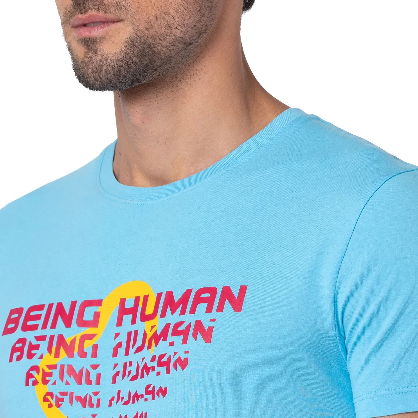 Blue Regular Fit Men's Short Sleeves T-Shirt by Being Human Clothing - Image 5