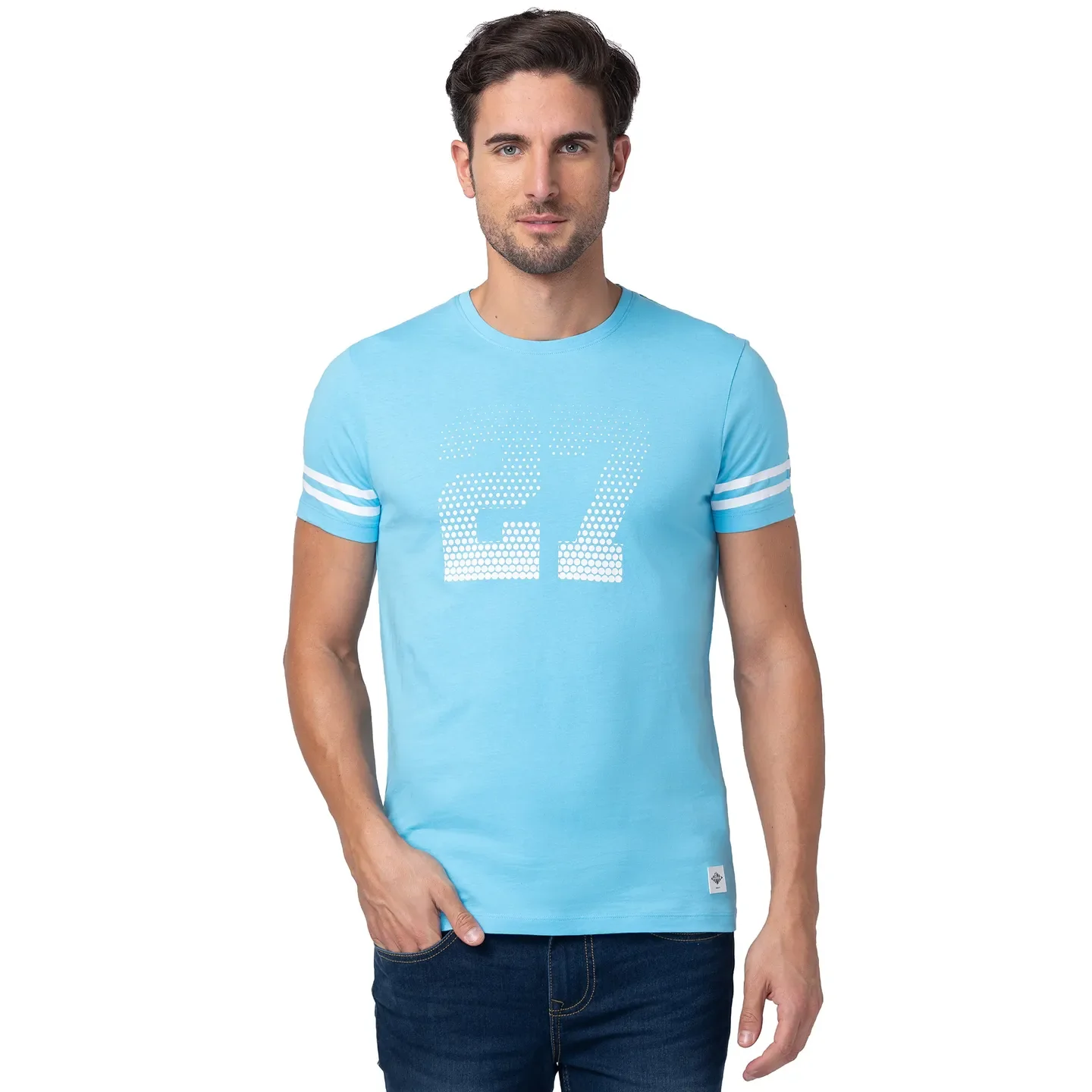 Blue Regular Fit Men's Short Sleeves T-Shirt by Being Human Clothing