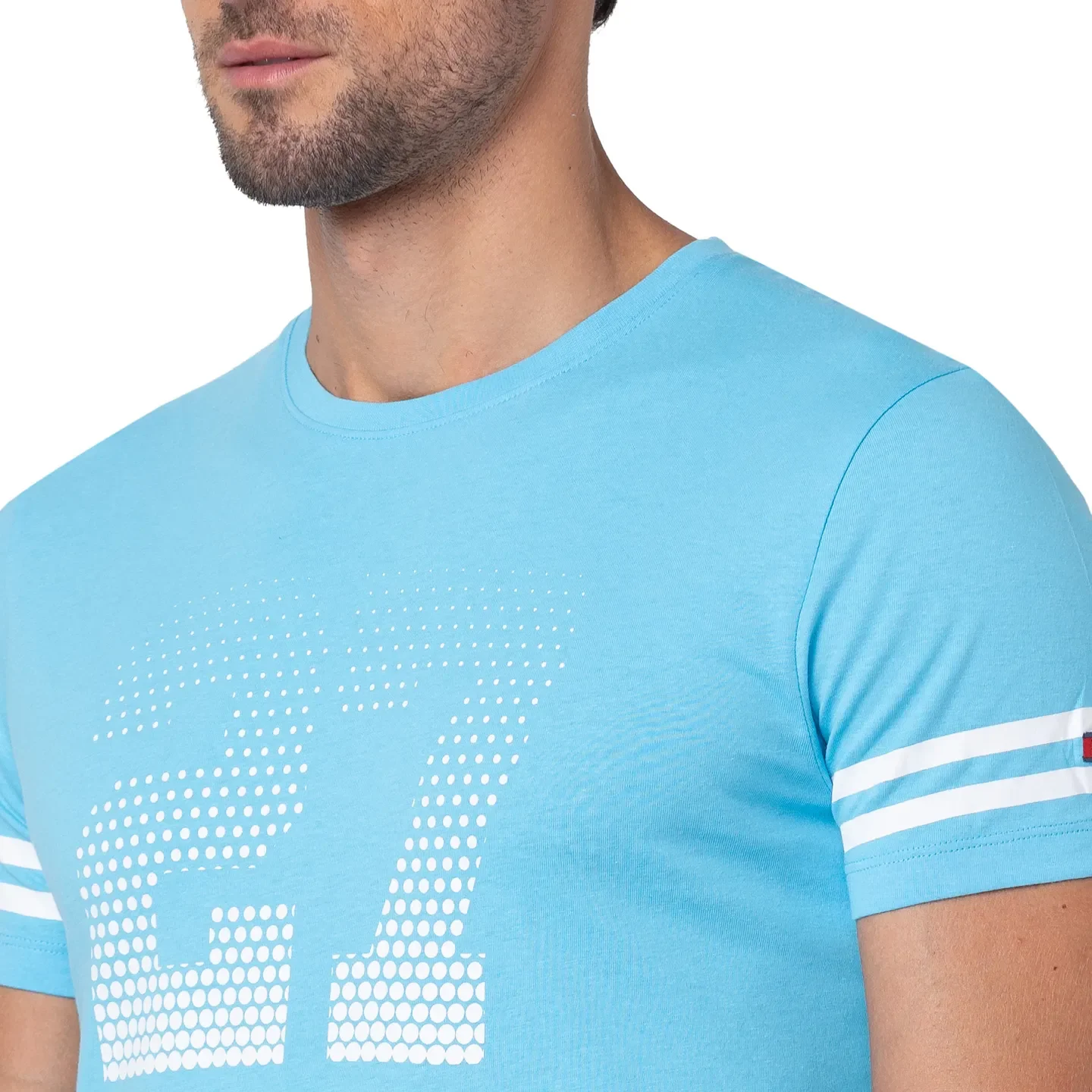 Blue Regular Fit Men's Short Sleeves T-Shirt by Being Human Clothing - Image 4