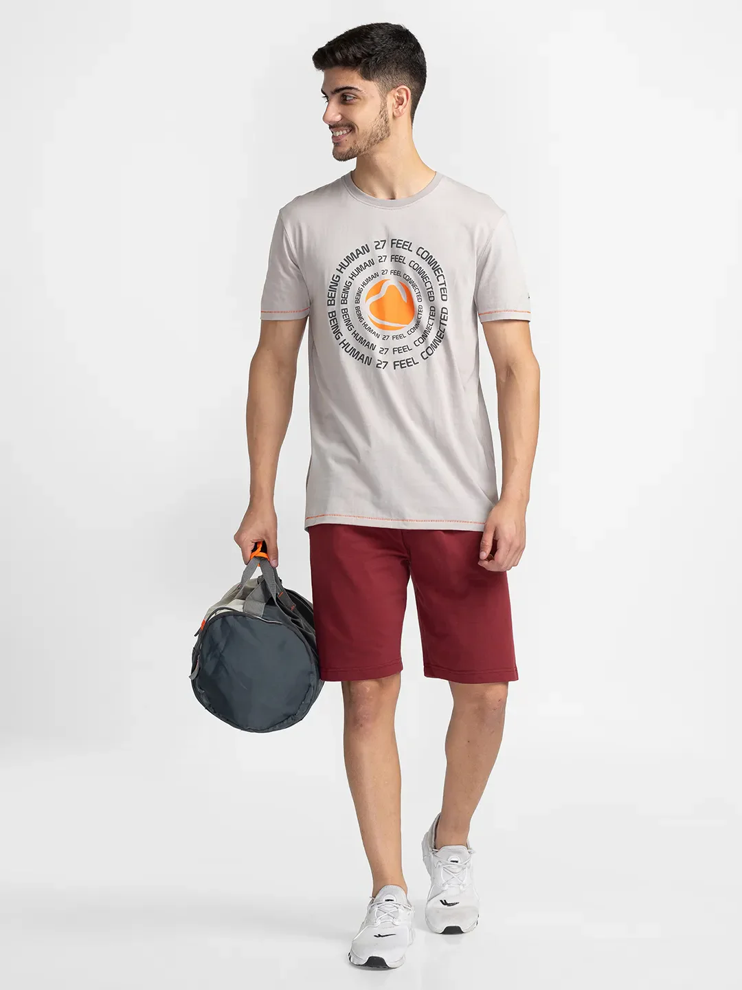 Grey Regular Fit Men's Short Sleeves T-Shirt by Being Human Clothing - Image 6