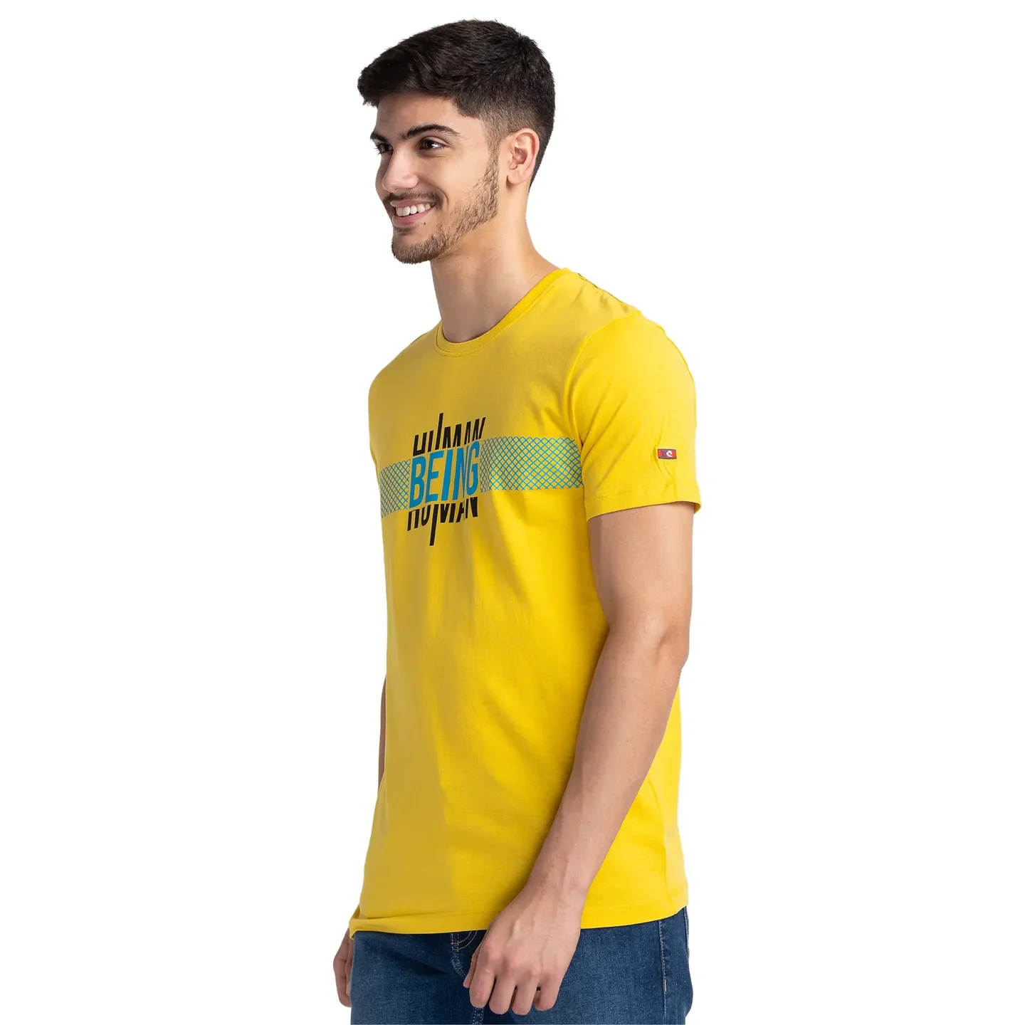 Yellow Regular Fit Men's Short Sleeves T-Shirt by Being Human Clothing - Image 4
