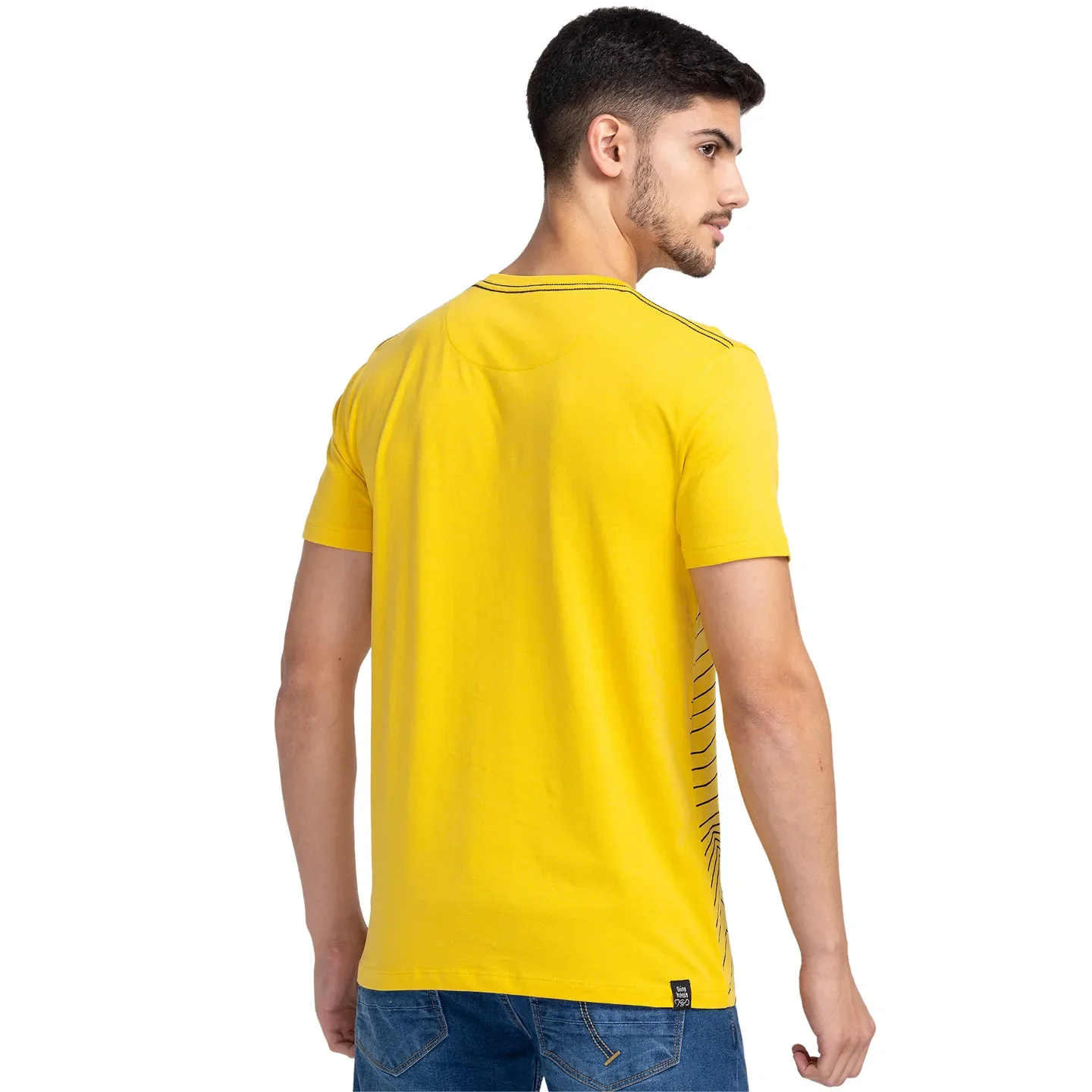 Yellow Regular Fit Men's Short Sleeves T-Shirt by Being Human Clothing - Image 3
