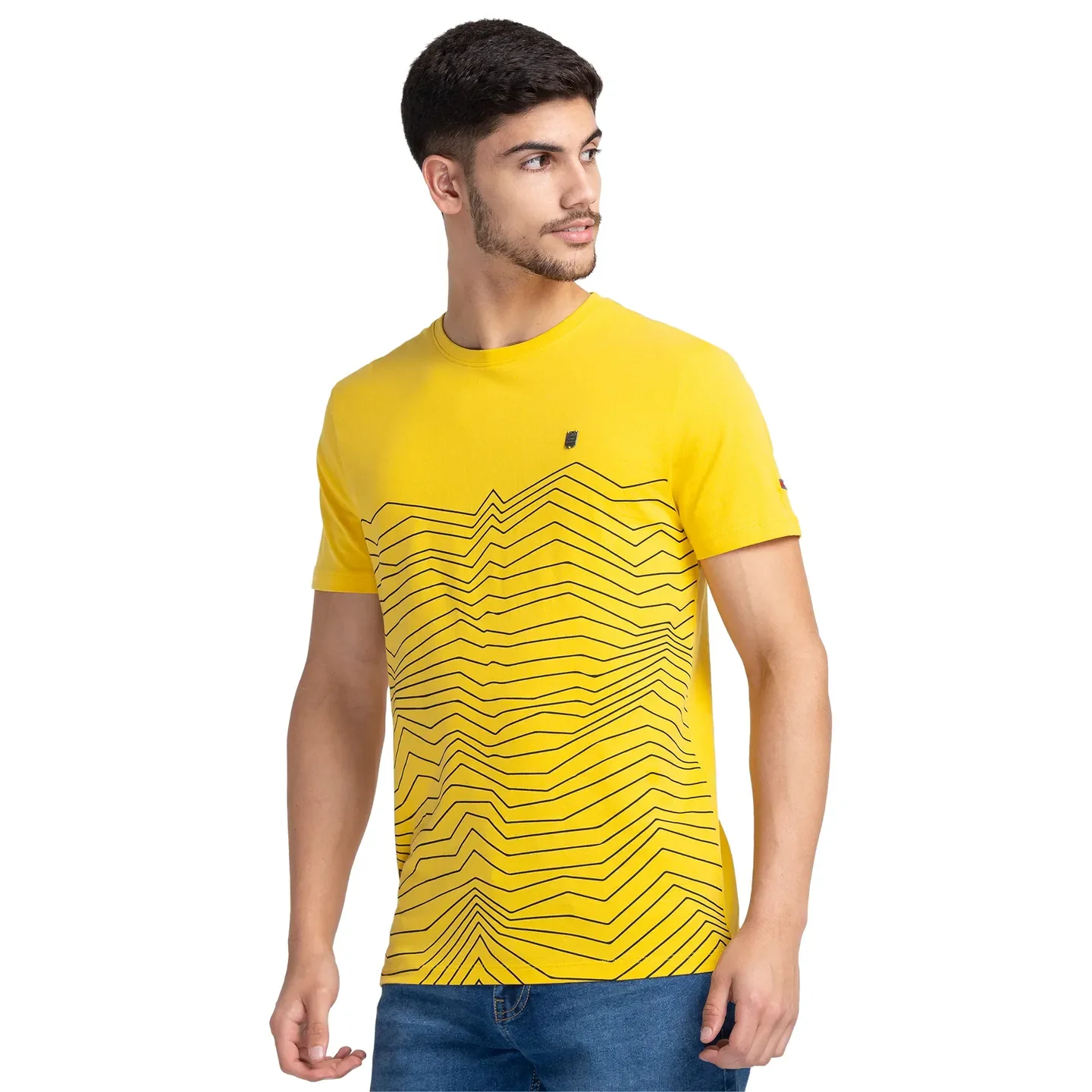 Yellow Regular Fit Men's Short Sleeves T-Shirt by Being Human Clothing - Image 4