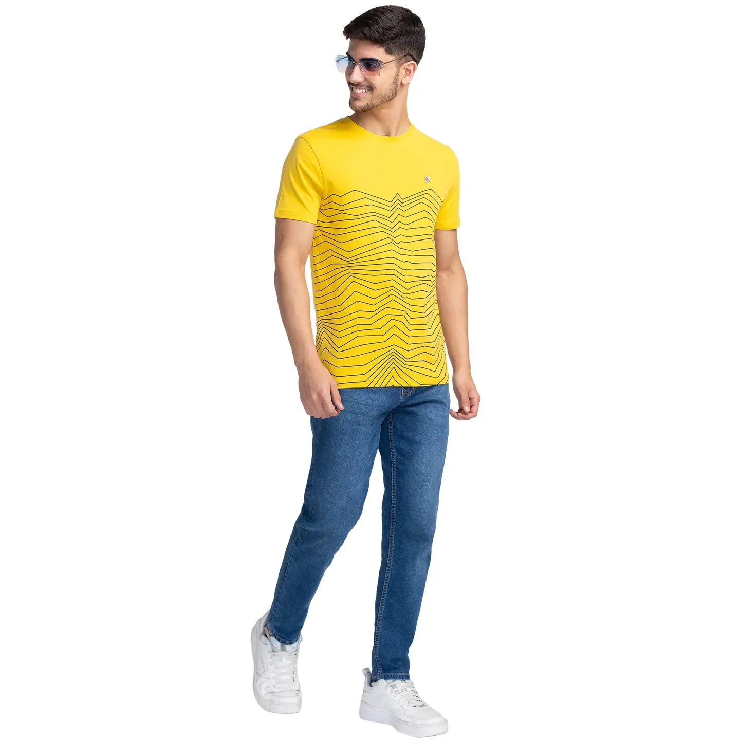 Yellow Regular Fit Men's Short Sleeves T-Shirt by Being Human Clothing - Image 6