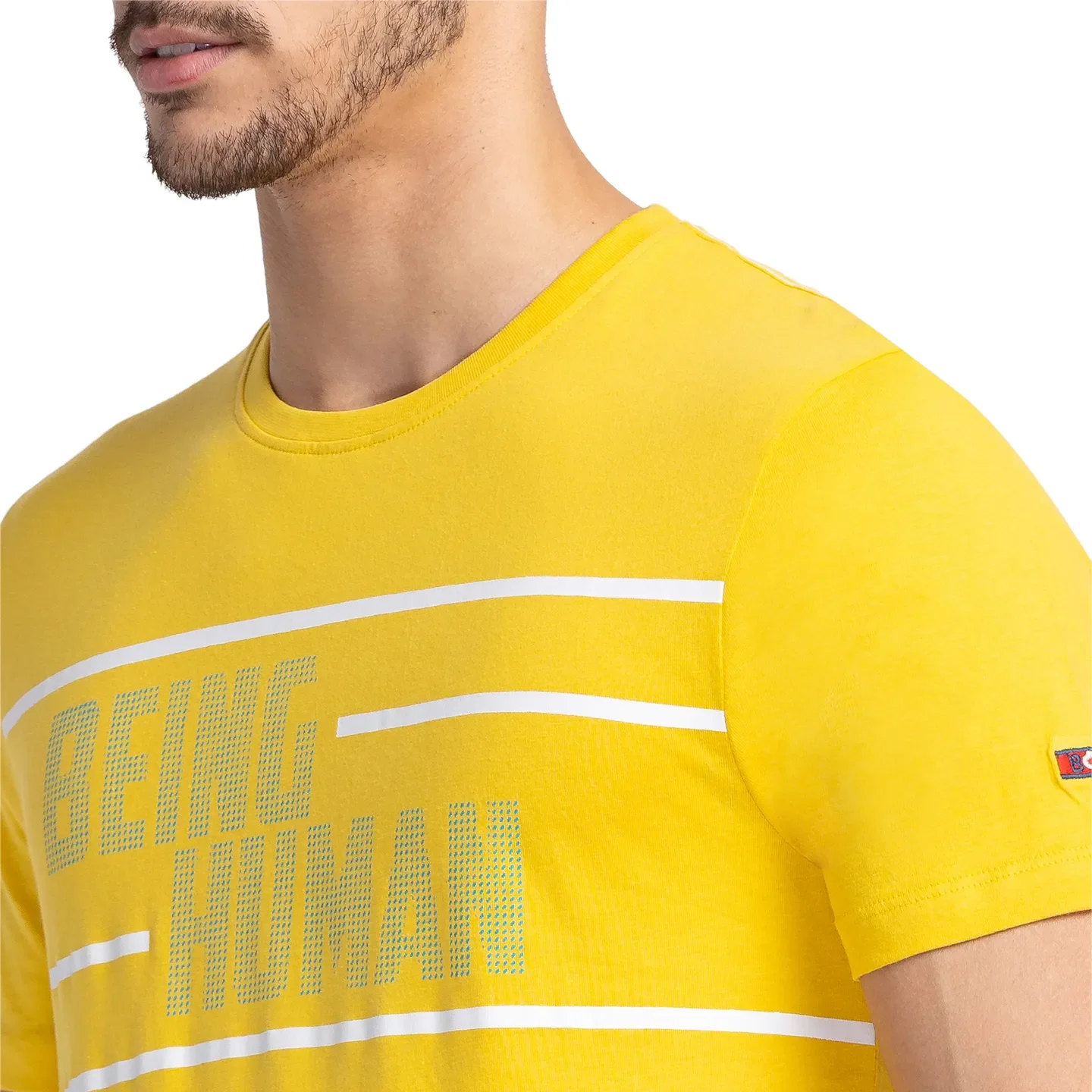 Yellow Regular Fit Men's Short Sleeves T-Shirt by Being Human Clothing - Image 5