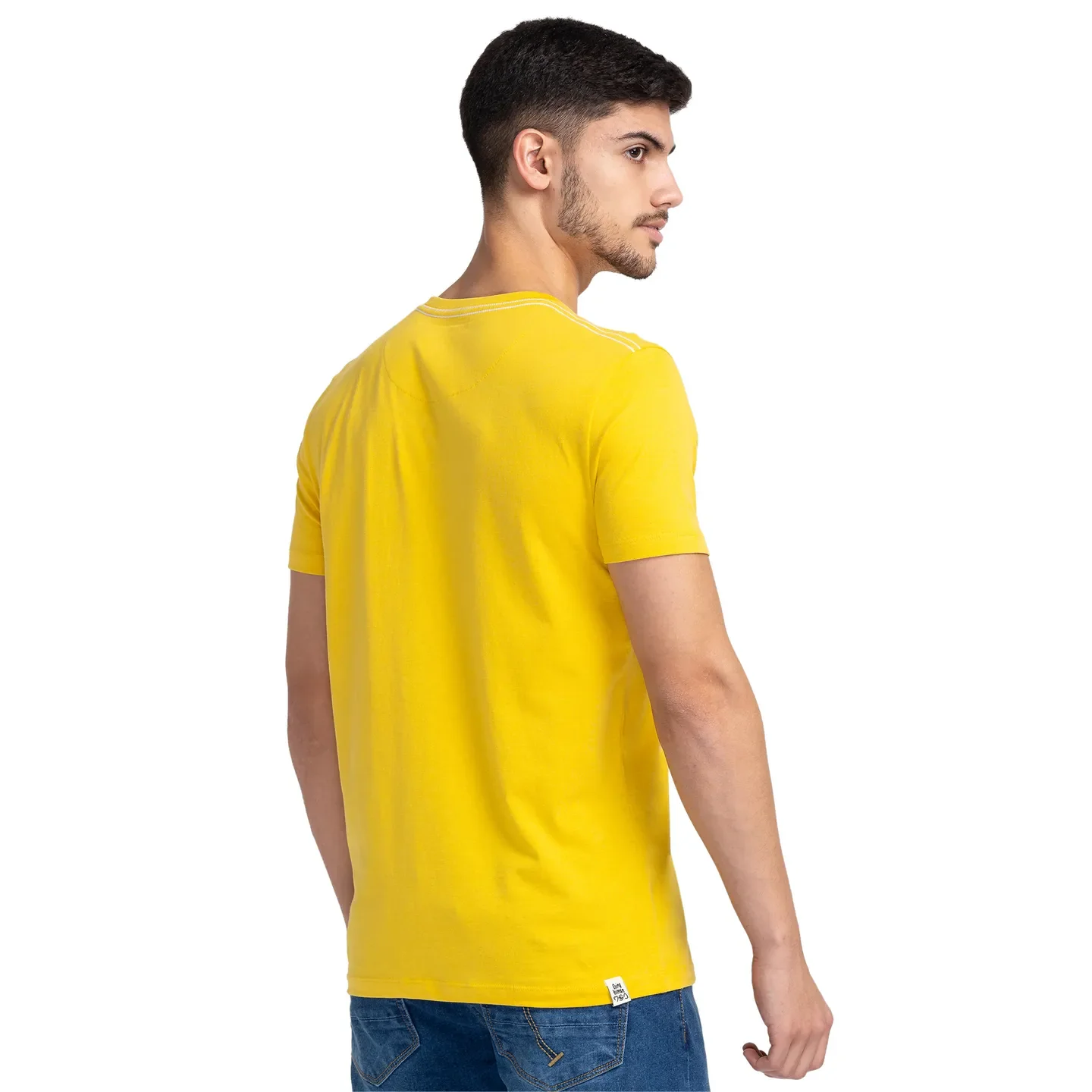Yellow Regular Fit Men's Short Sleeves T-Shirt by Being Human Clothing - Image 3
