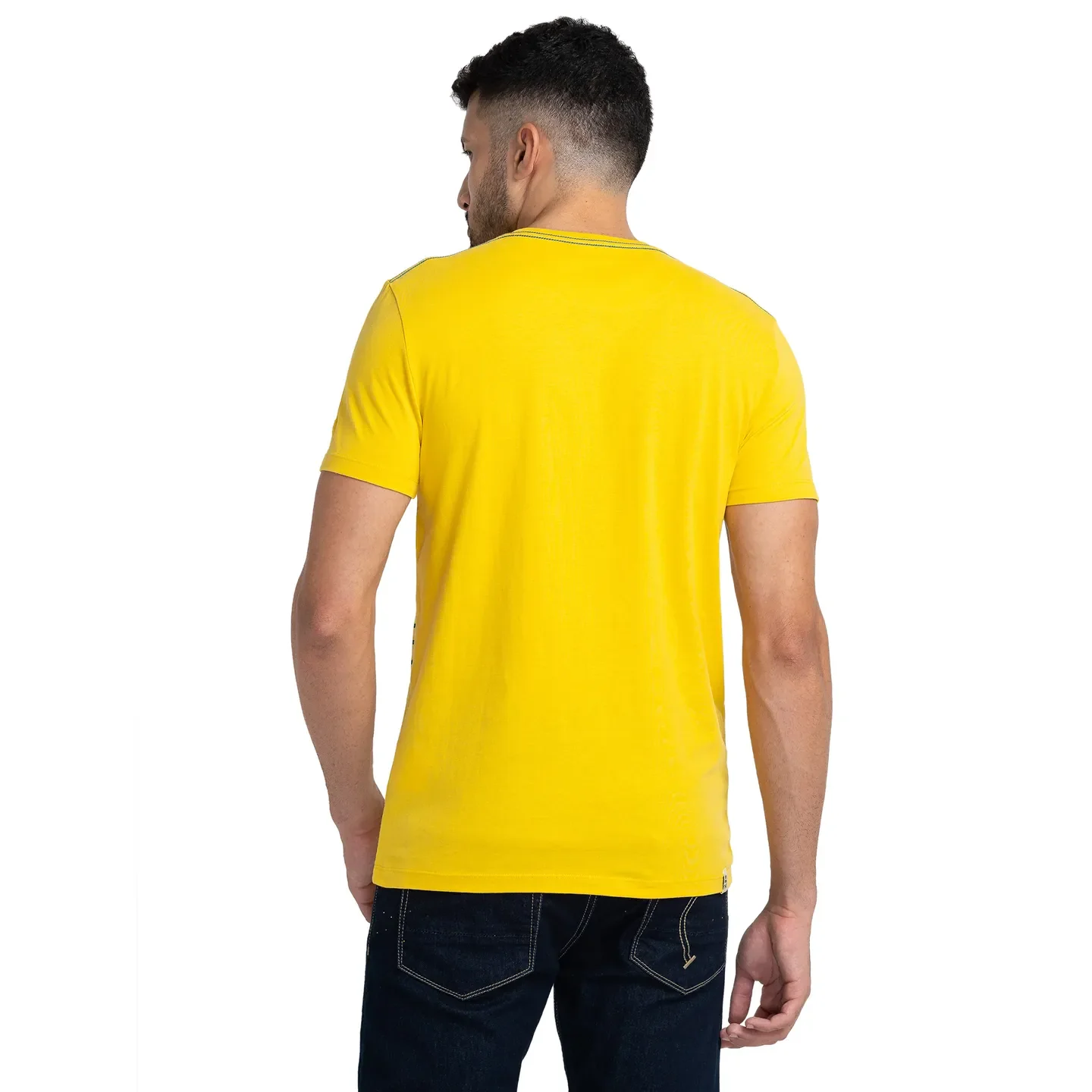 Yellow Regular Fit Men's Short Sleeves T-Shirt by Being Human Clothing - Image 3