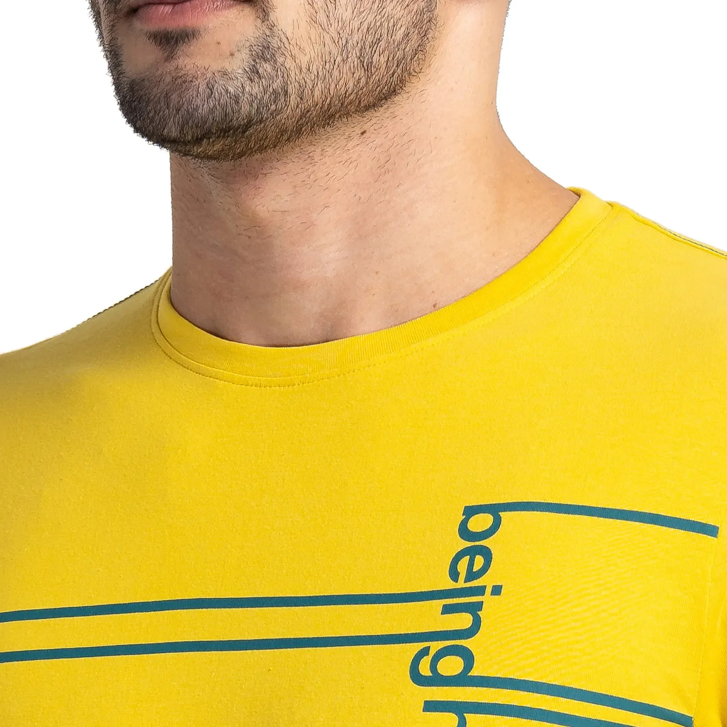 Yellow Regular Fit Men's Short Sleeves T-Shirt by Being Human Clothing - Image 5