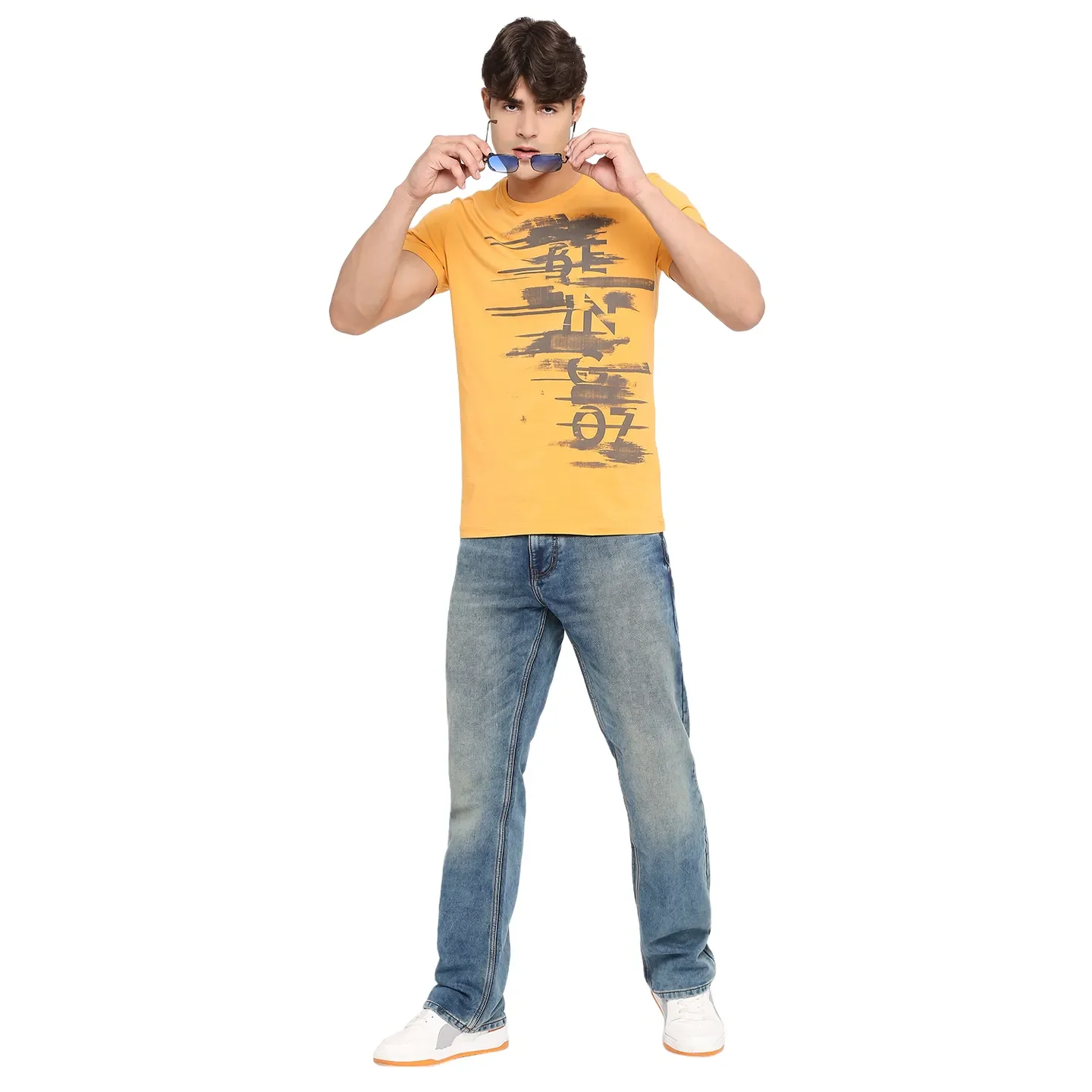 Yellow Regular Fit Men's Short Sleeves T-Shirt by Being Human Clothing - Image 6