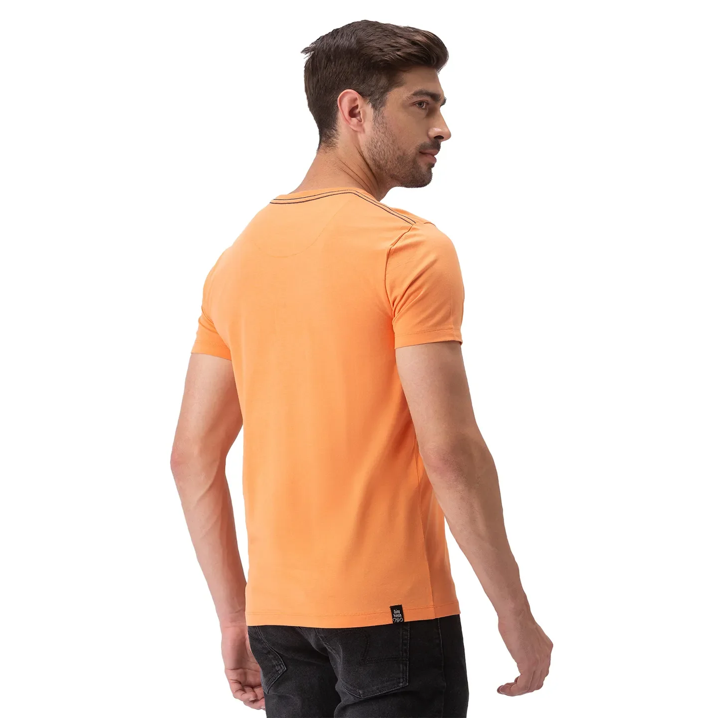 Orange Regular Fit Men's Short Sleeves T-Shirt by Being Human Clothing - Image 3