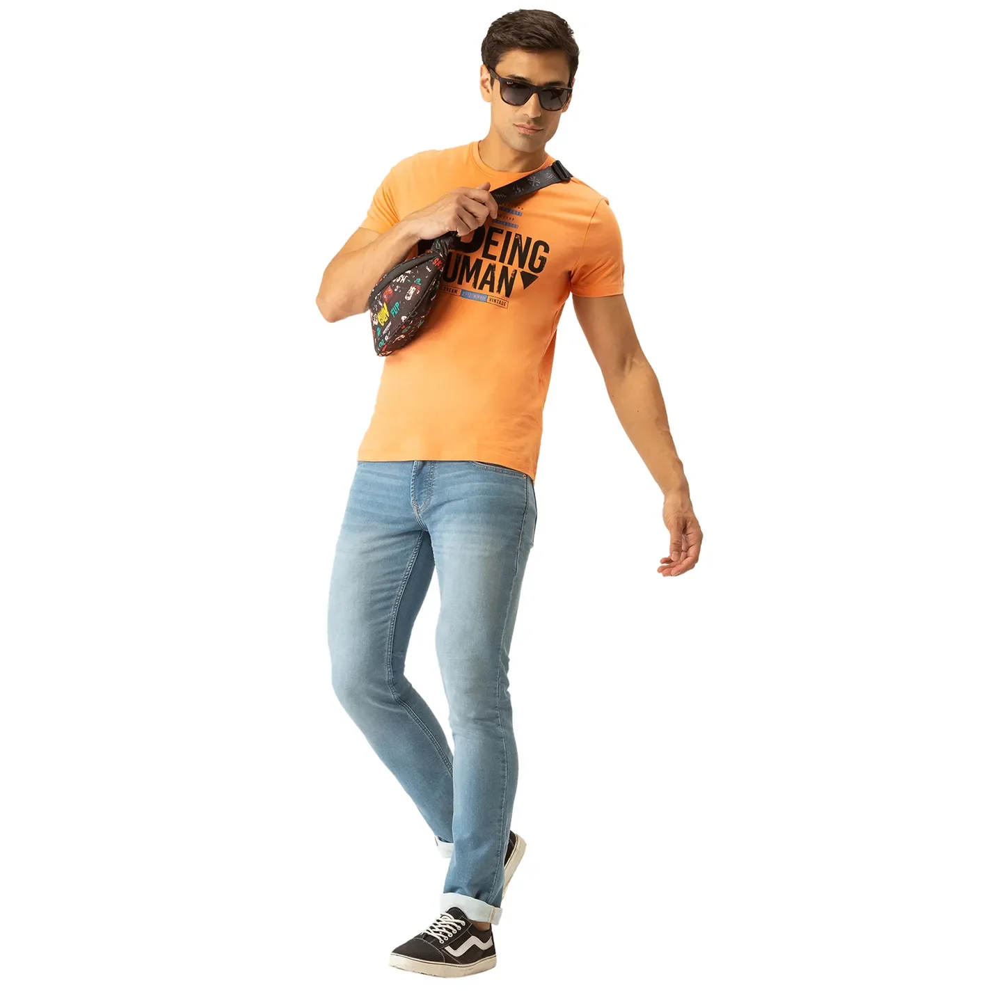 Orange Regular Fit Men's Short Sleeves T-Shirt by Being Human Clothing - Image 5