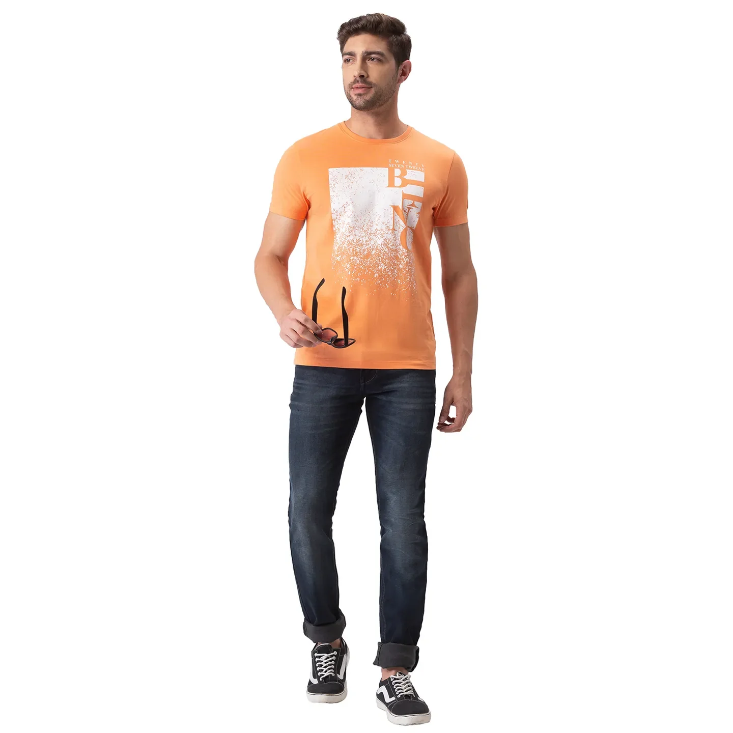 Orange Regular Fit Men's Short Sleeves T-Shirt by Being Human Clothing - Image 5