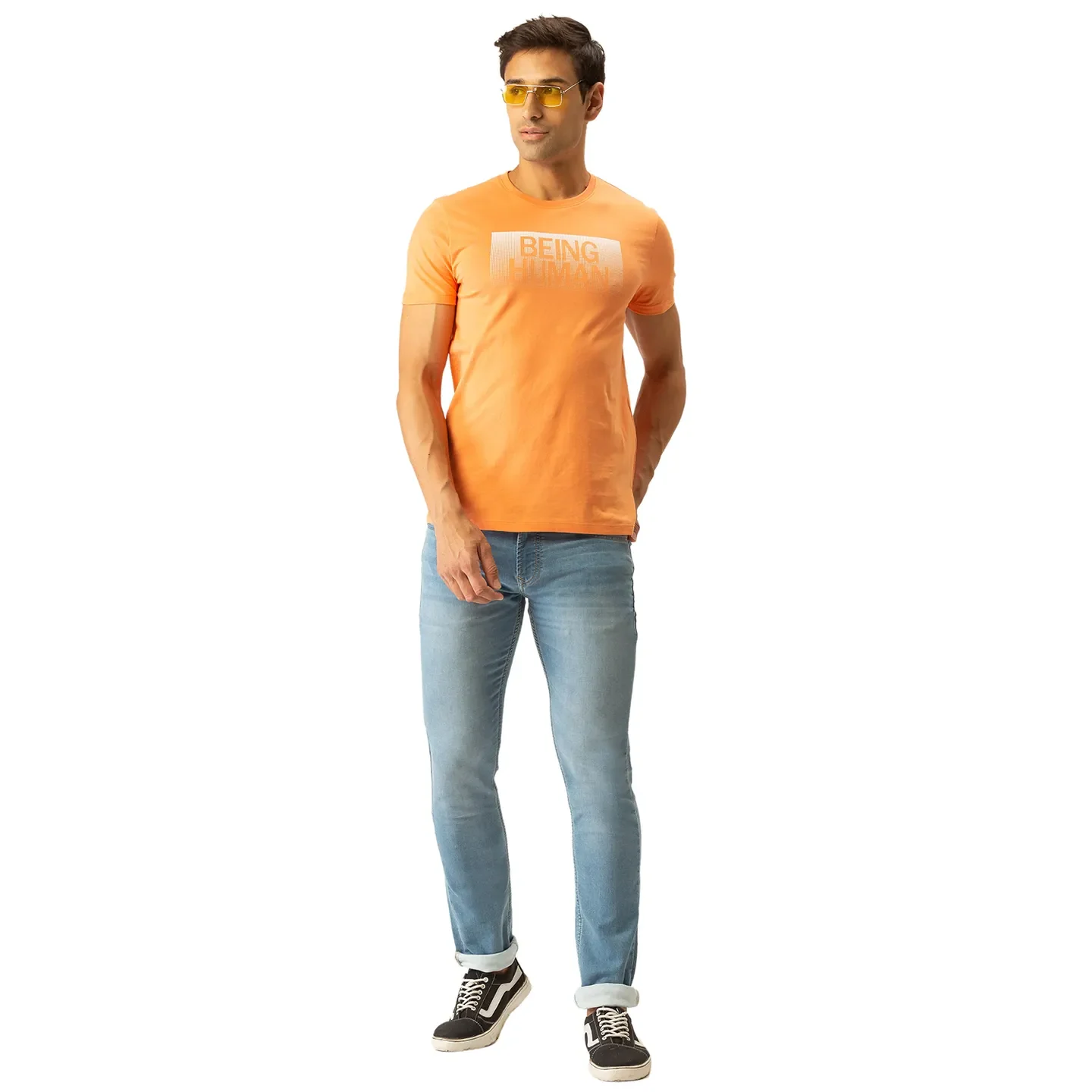 Orange Regular Fit Men's Short Sleeves T-Shirt by Being Human Clothing - Image 5