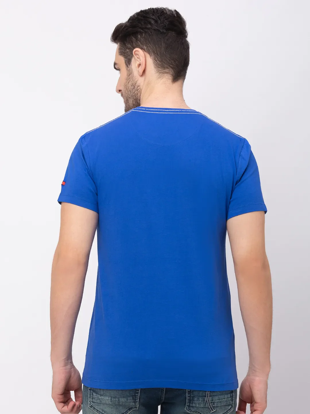 Surf Blue Regular Fit Round Neck Men's T-Shirt by Being Human Clothing - Image 5