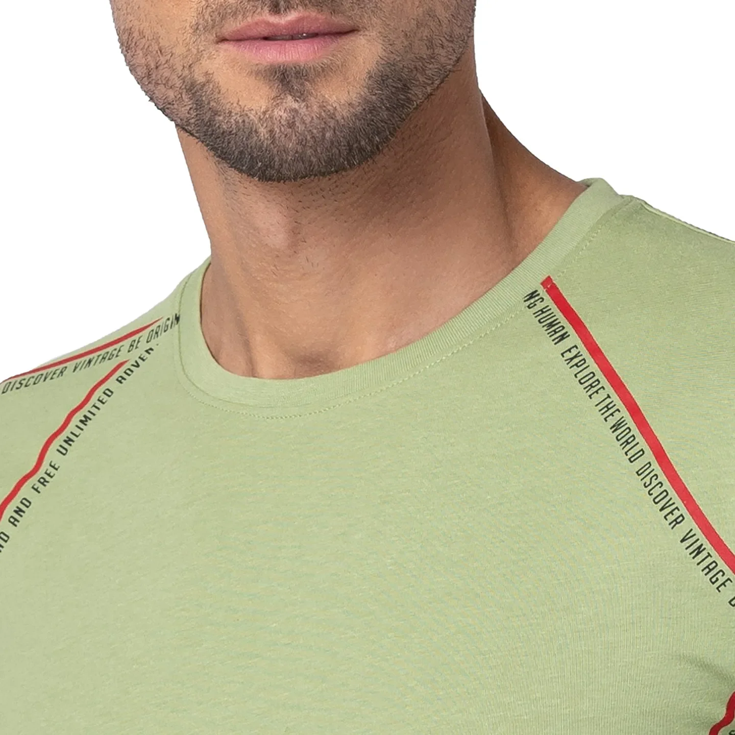 Green Regular Fit Men's Long Sleeves T-Shirt by Being Human Clothing - Image 4