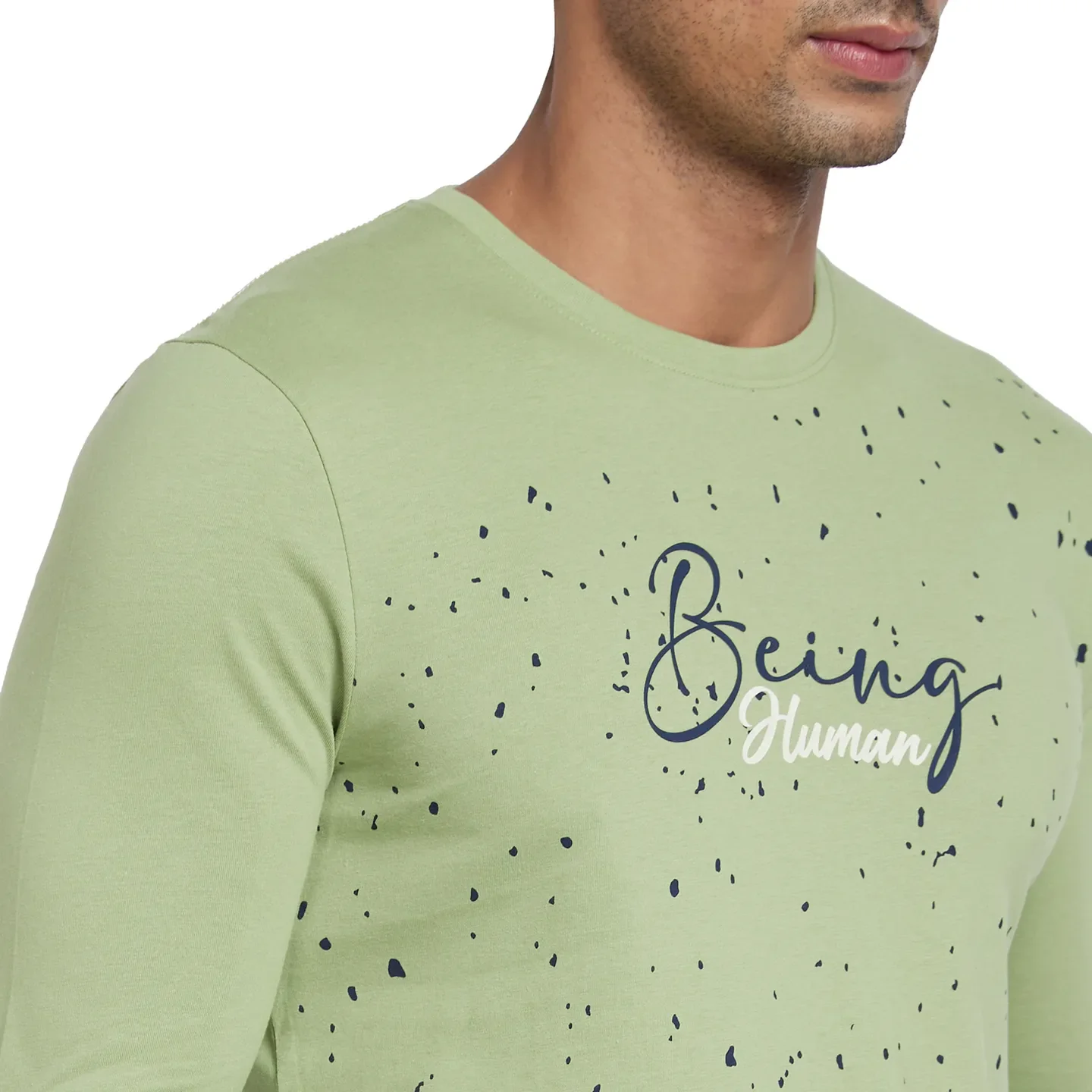 Grey Regular Fit Men's Long Sleeves T-Shirt by Being Human Clothing - Image 4
