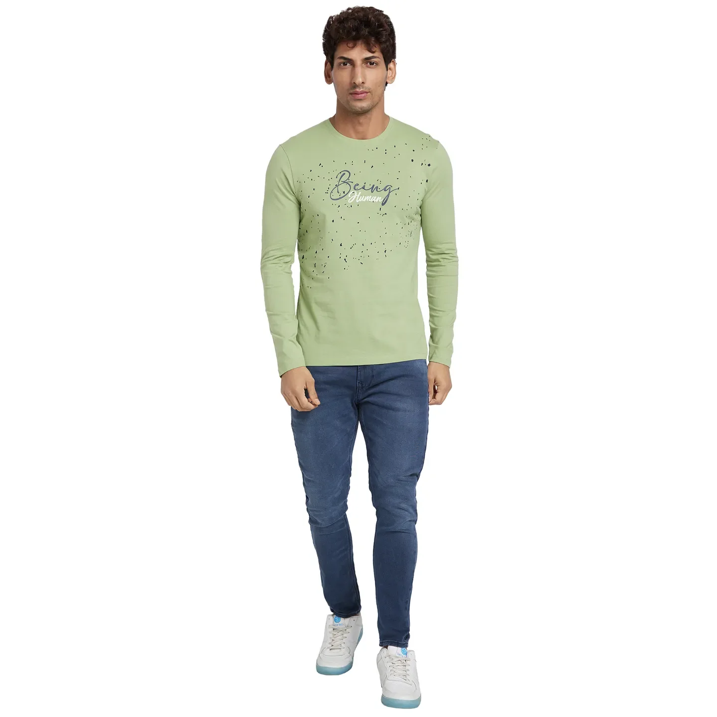 Grey Regular Fit Men's Long Sleeves T-Shirt by Being Human Clothing - Image 5