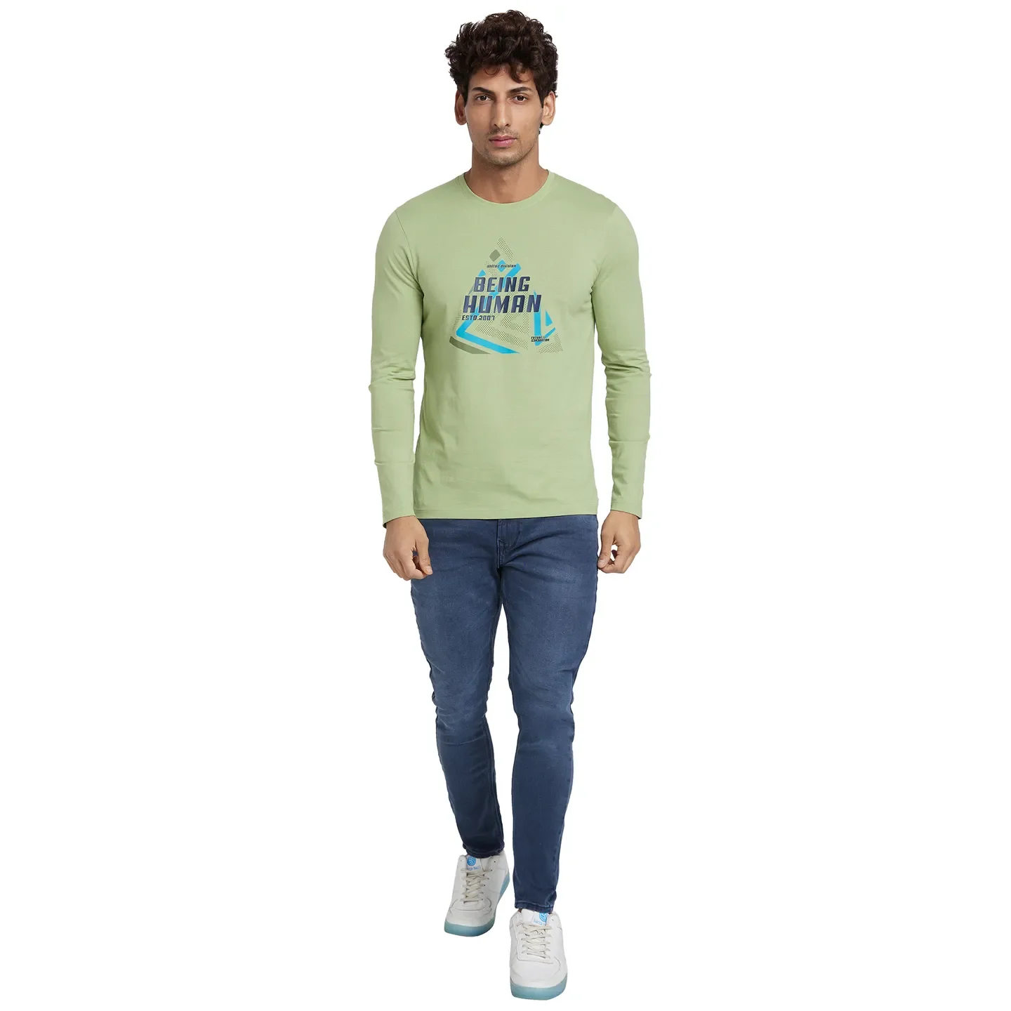 Grey Regular Fit Men's Long Sleeves T-Shirt by Being Human Clothing - Image 5
