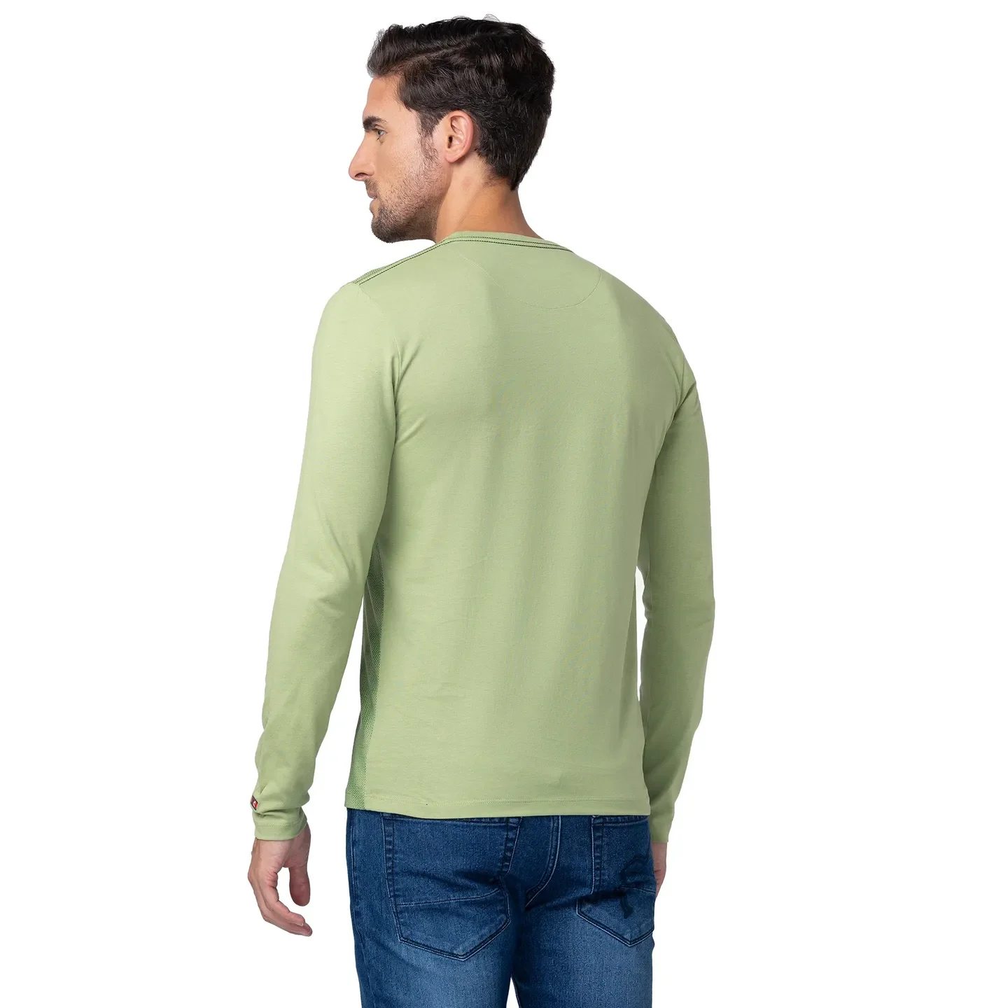 Grey Regular Fit Men's Long Sleeves T-Shirt by Being Human Clothing - Image 3