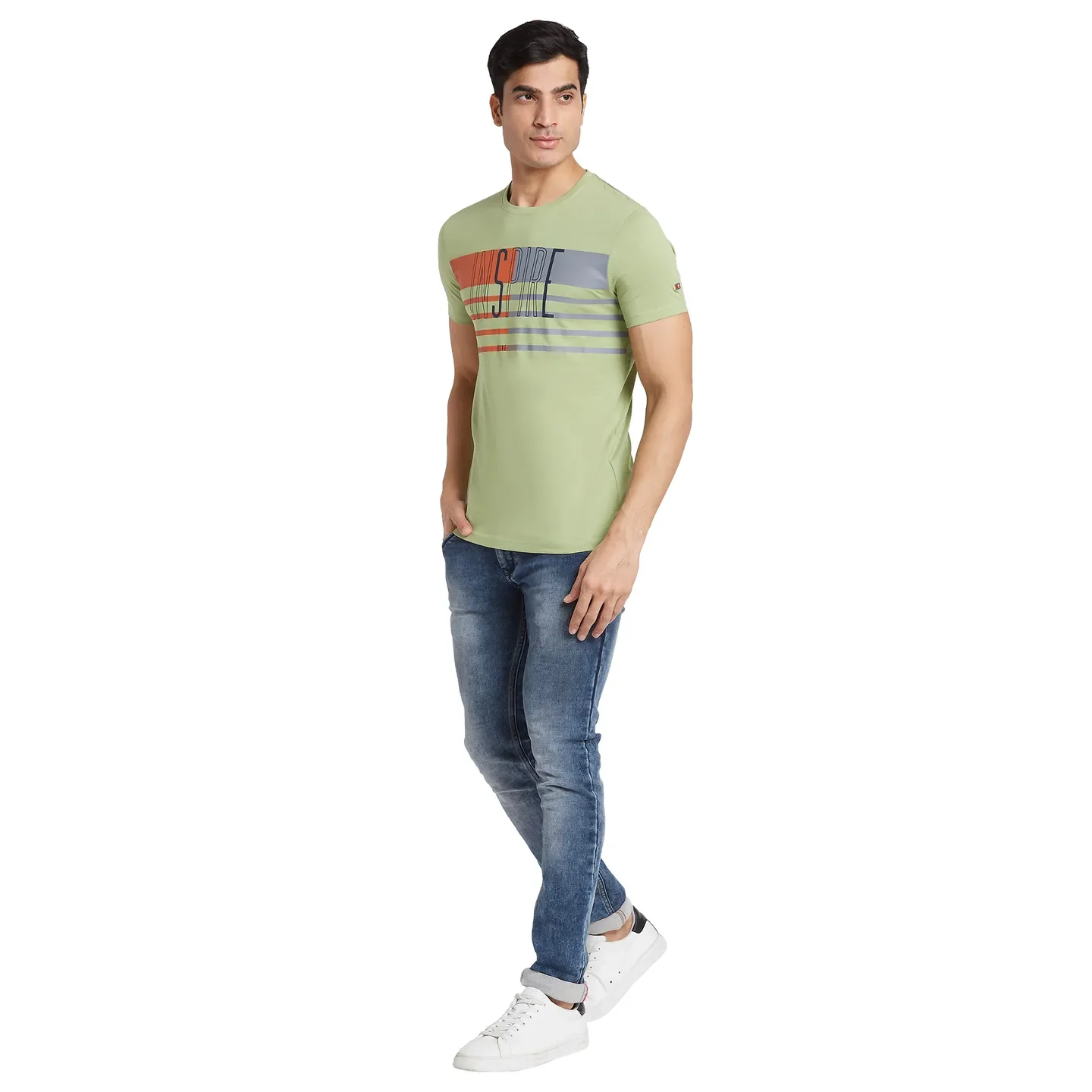Grey Regular Fit Round Neck Men's T-Shirt by Being Human Clothing - Image 2