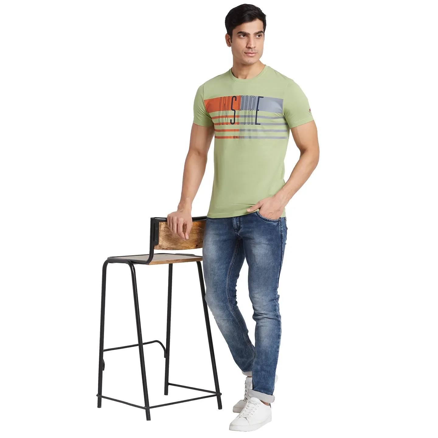 Grey Regular Fit Round Neck Men's T-Shirt by Being Human Clothing - Image 6