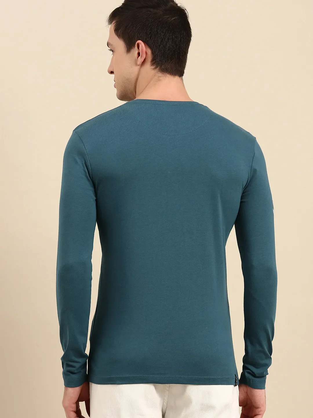Teal Regular Fit Men's Long Sleeves T-Shirt by Being Human Clothing - Image 7