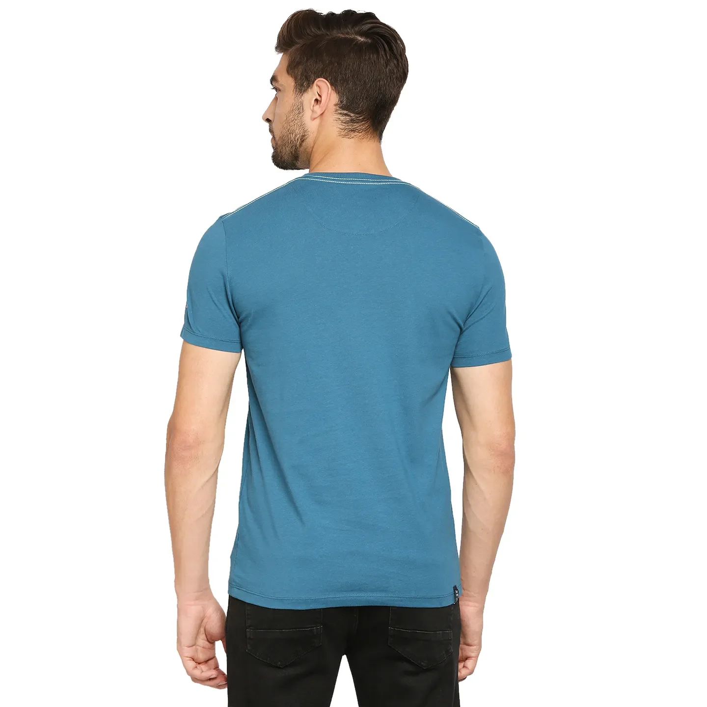 Teal Regular Fit Men's Short Sleeves T-Shirt by Being Human Clothing - Image 4