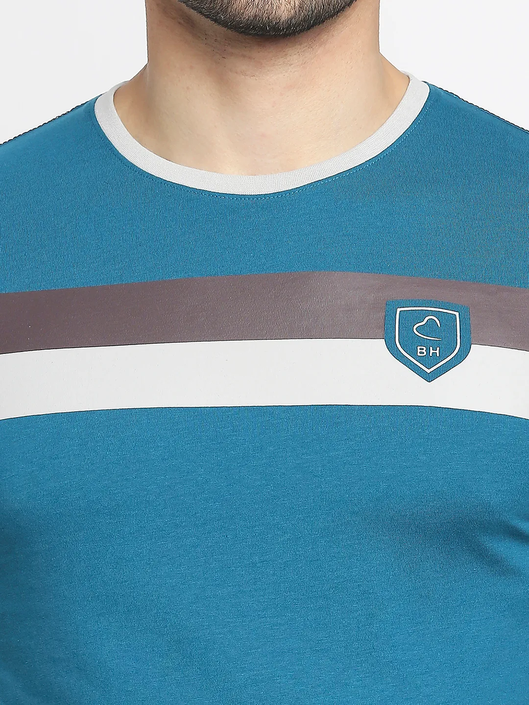 Teal Regular Fit Men's Short Sleeves T-Shirt by Being Human Clothing - Image 7