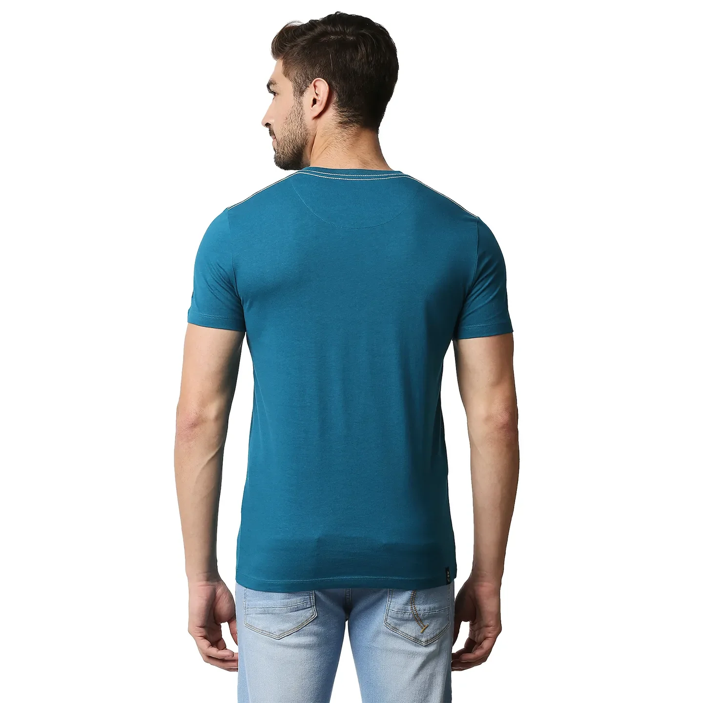 Teal Regular Fit Men's Short Sleeves T-Shirt by Being Human Clothing - Image 4