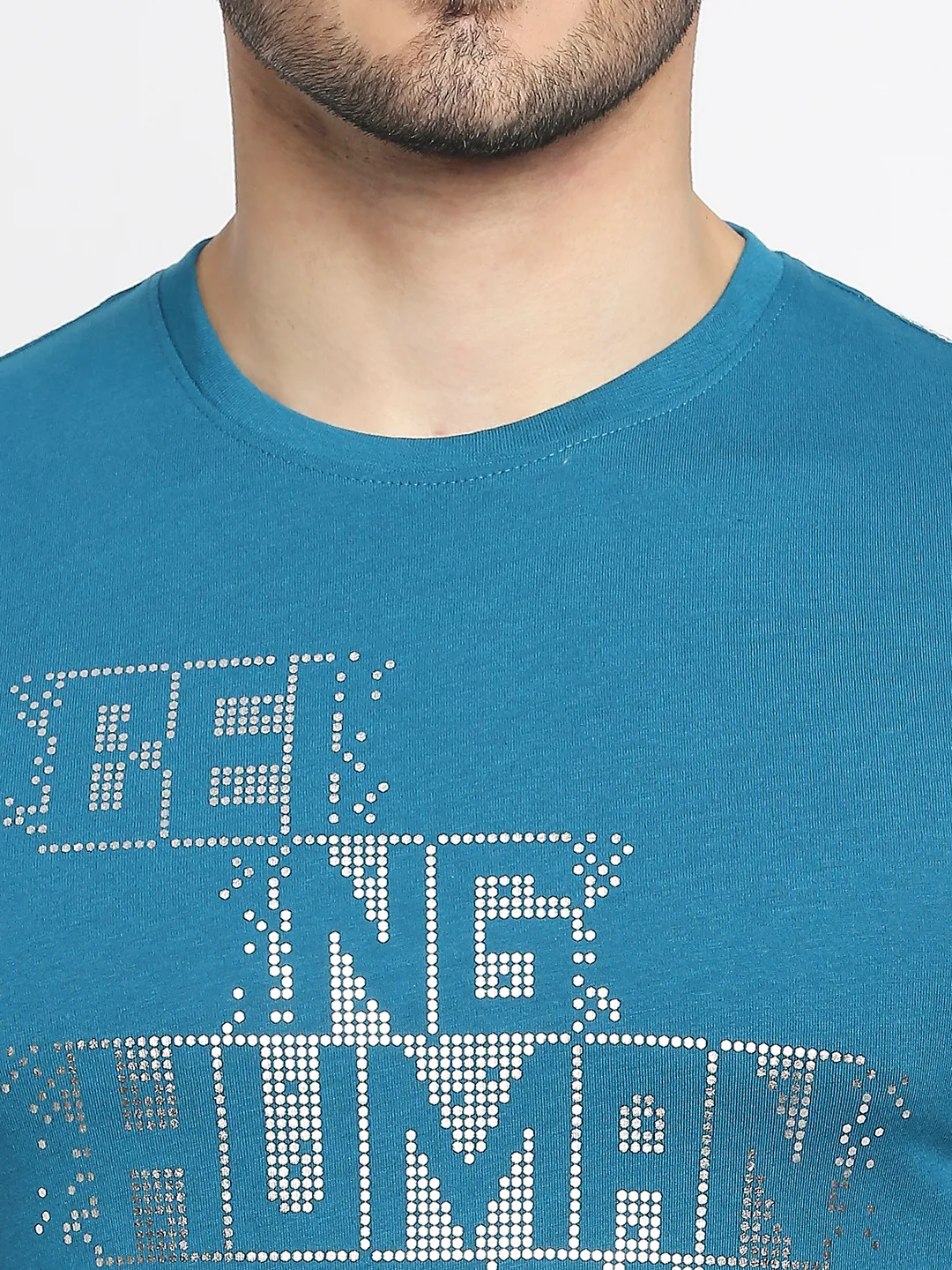 Teal Regular Fit Men's Short Sleeves T-Shirt by Being Human Clothing - Image 2