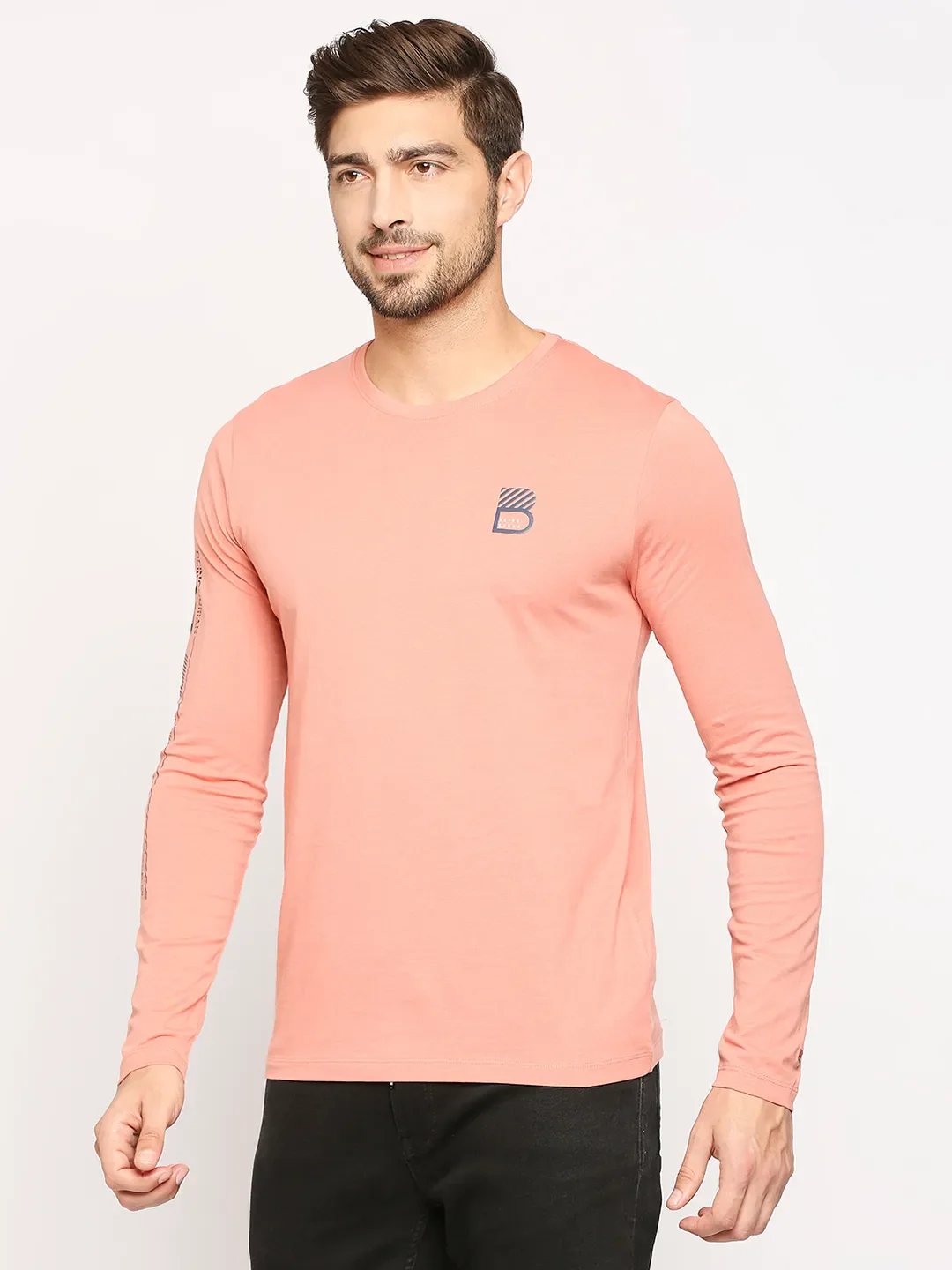 Pink Regular Fit Round Neck Men's T-Shirt by Being Human Clothing - Image 3