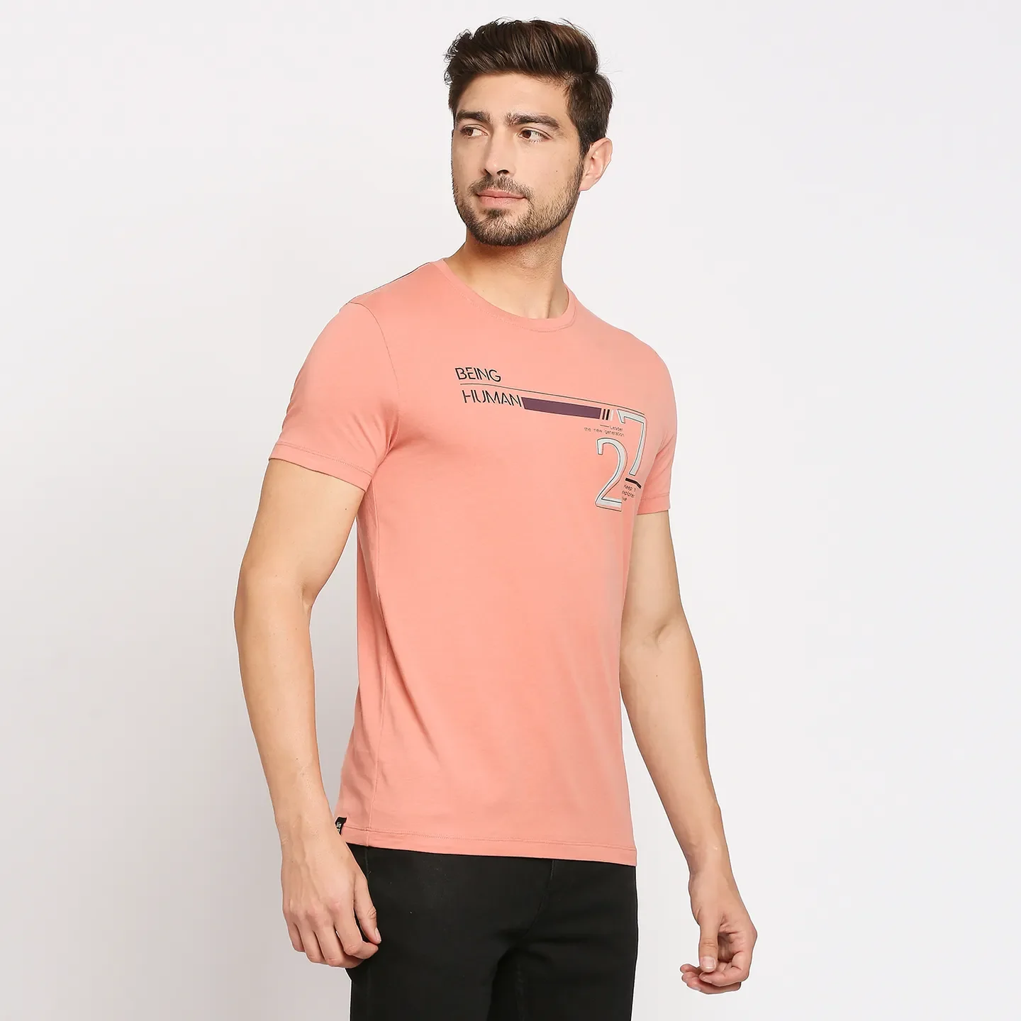 Red Regular Fit Men's Short Sleeves T-Shirt by Being Human Clothing - Image 3
