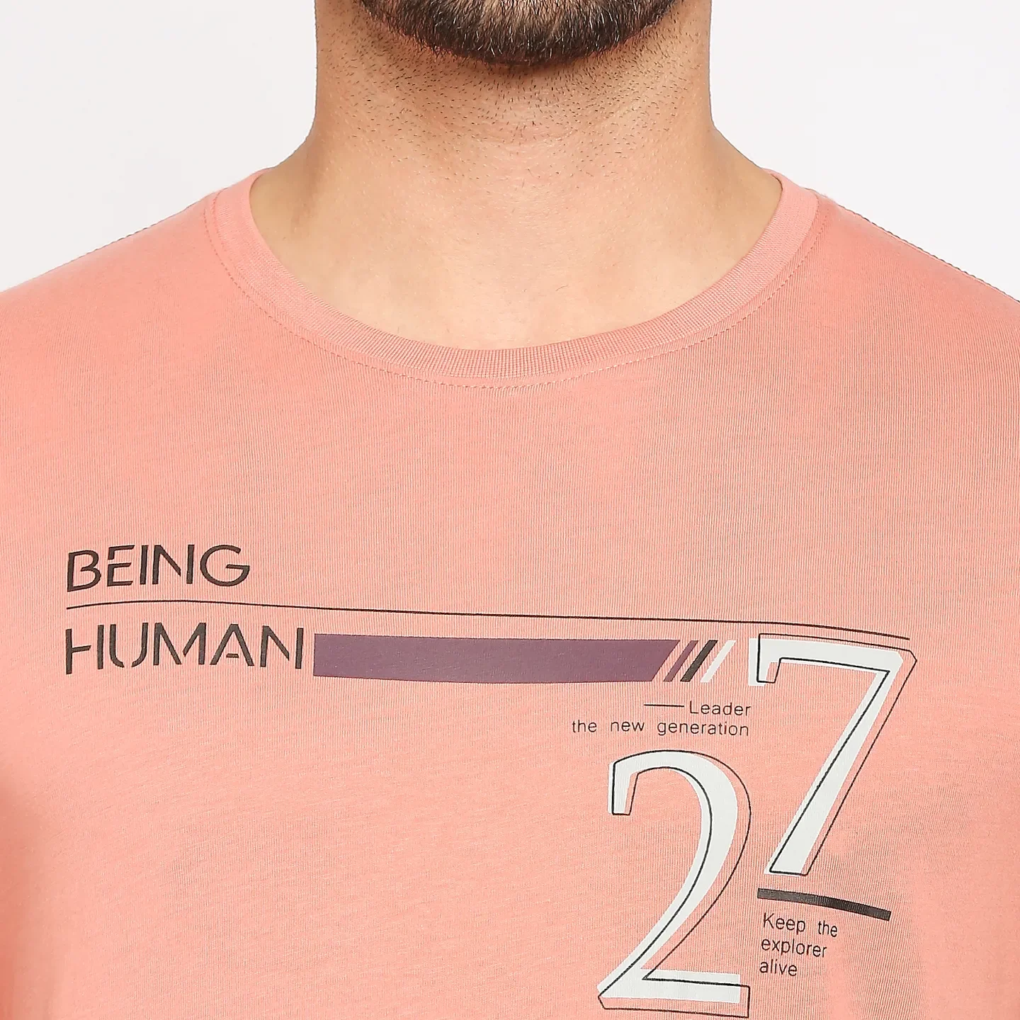 Red Regular Fit Men's Short Sleeves T-Shirt by Being Human Clothing - Image 5