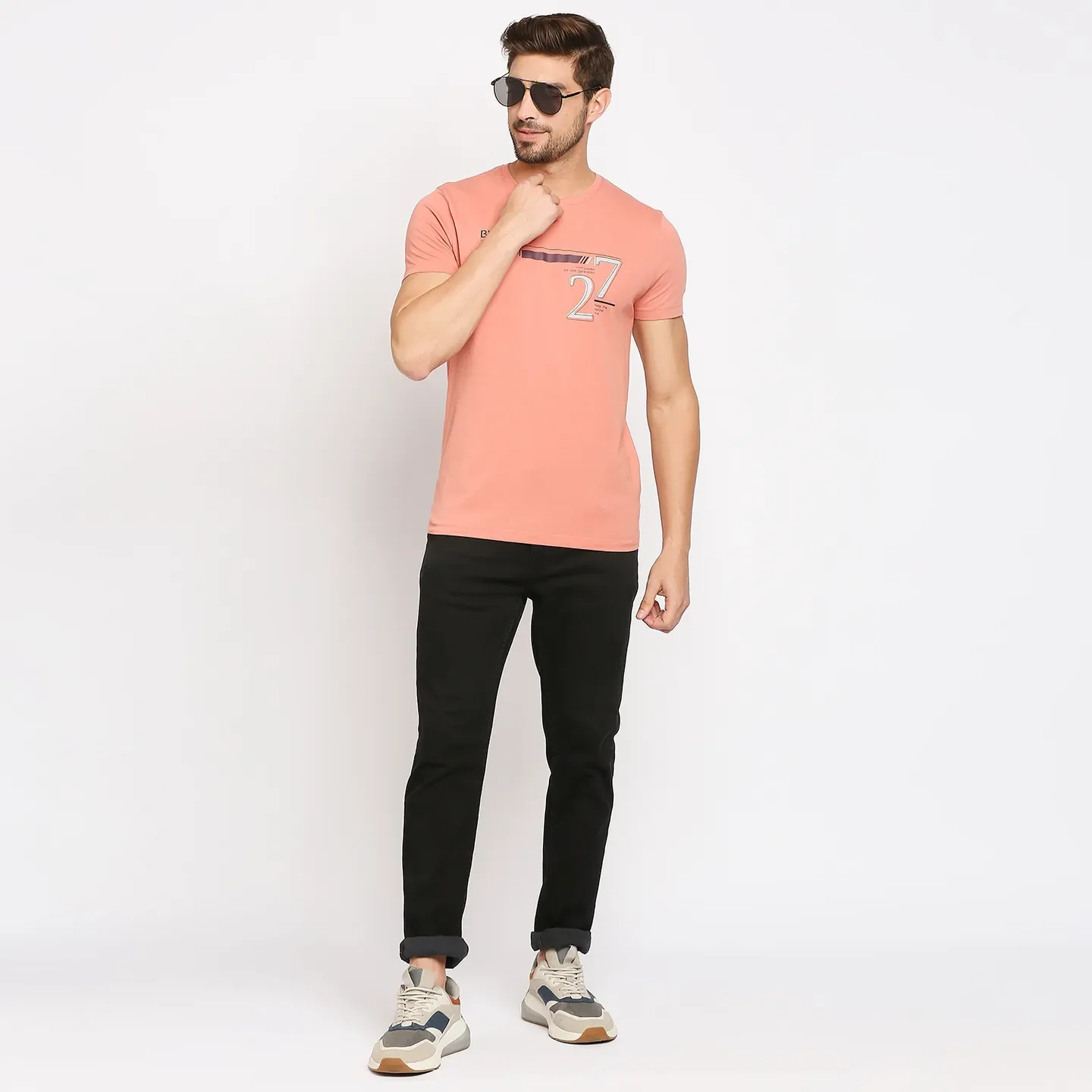 Red Regular Fit Men's Short Sleeves T-Shirt by Being Human Clothing - Image 6