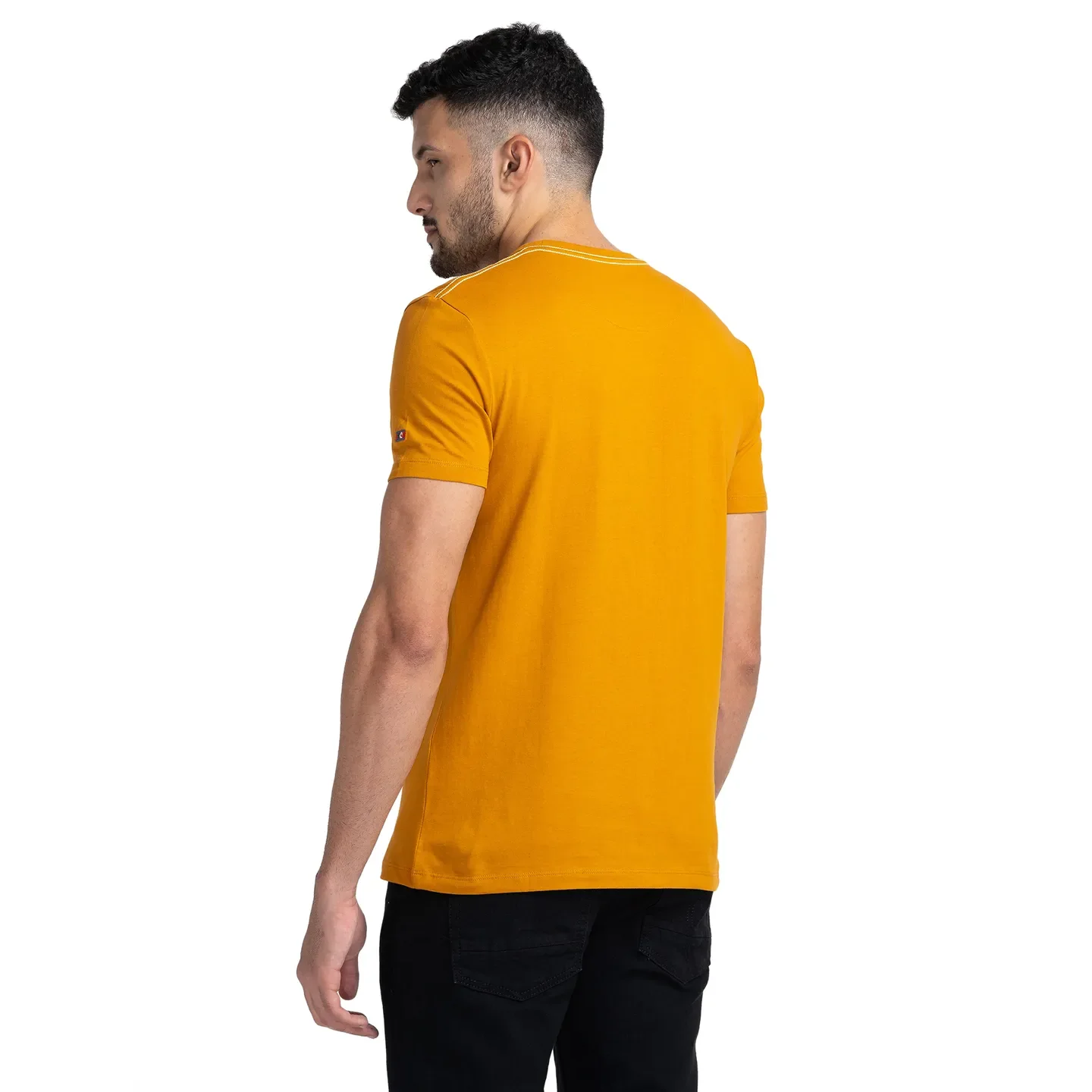 Yellow Regular Fit Round Neck Men's T-Shirt by Being Human Clothing - Image 3