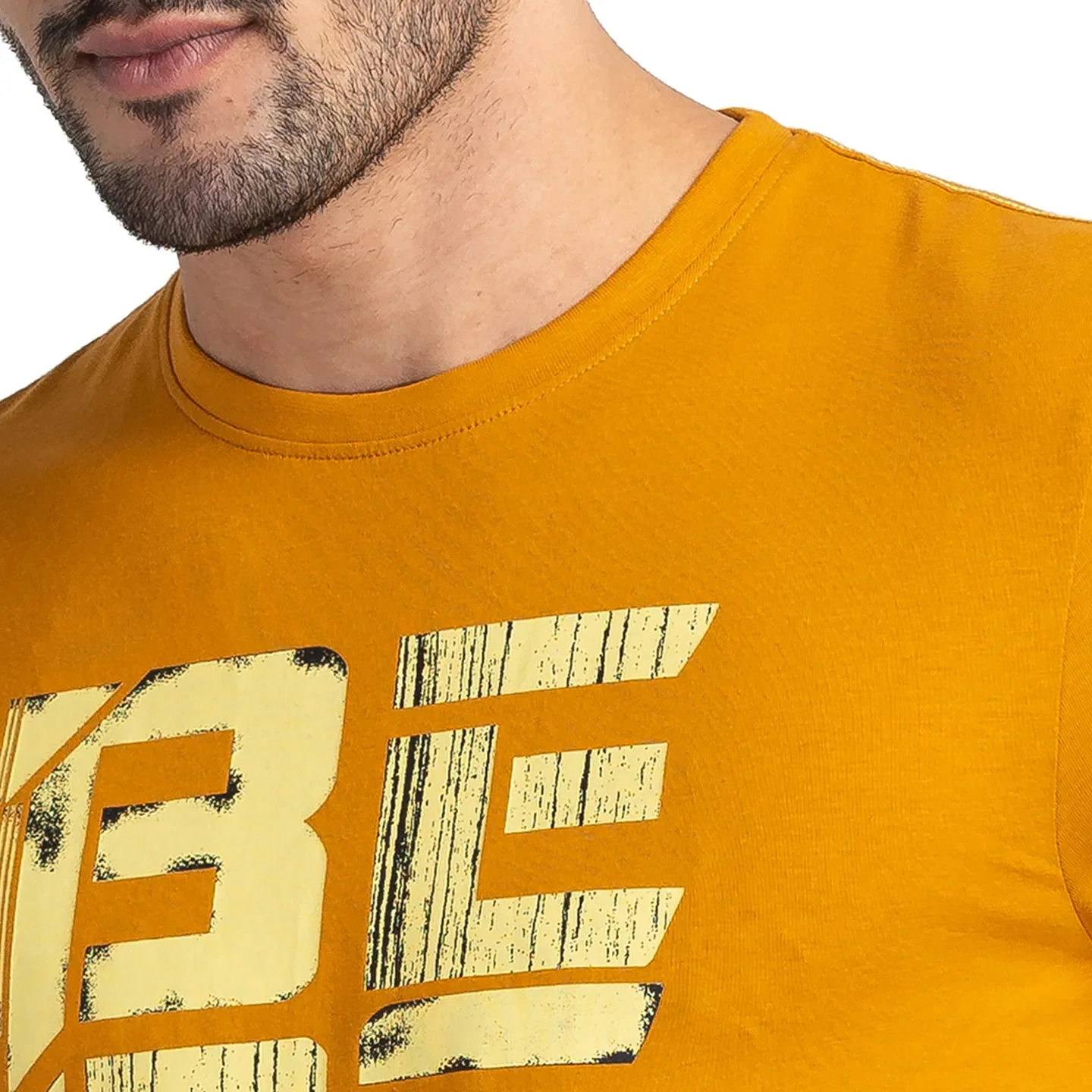 Yellow Regular Fit Round Neck Men's T-Shirt by Being Human Clothing - Image 5