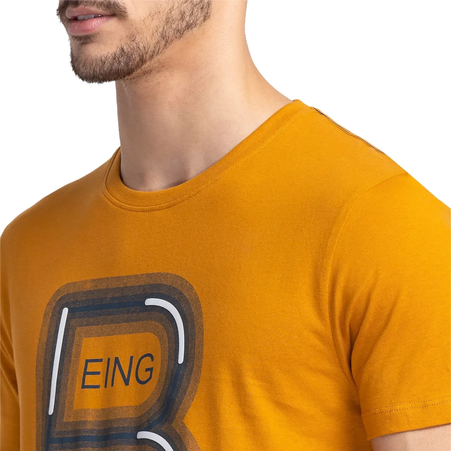Orange Regular Fit Men's Short Sleeves T-Shirt by Being Human Clothing - Image 5