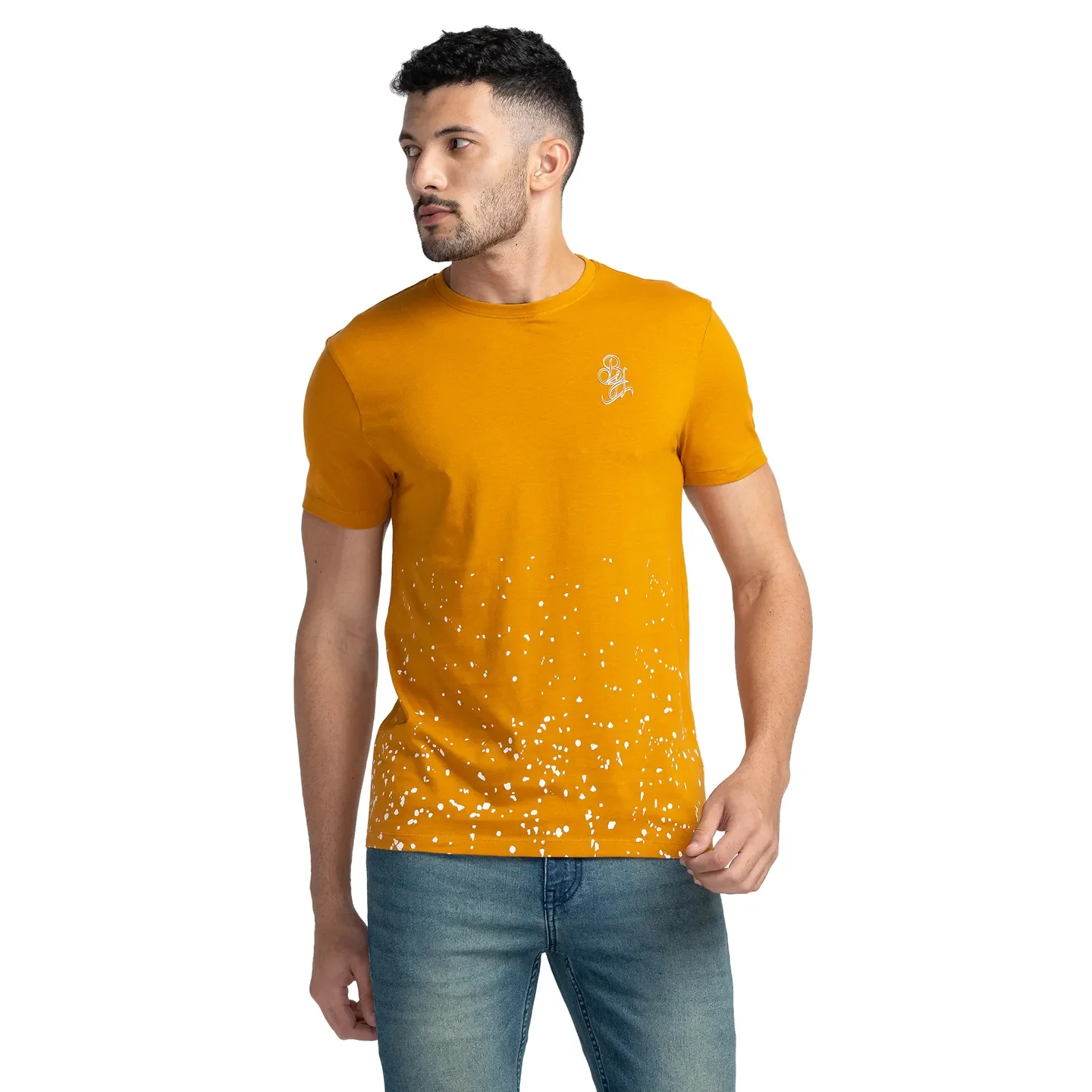 Orange Regular Fit Men's Short Sleeves T-Shirt by Being Human Clothing