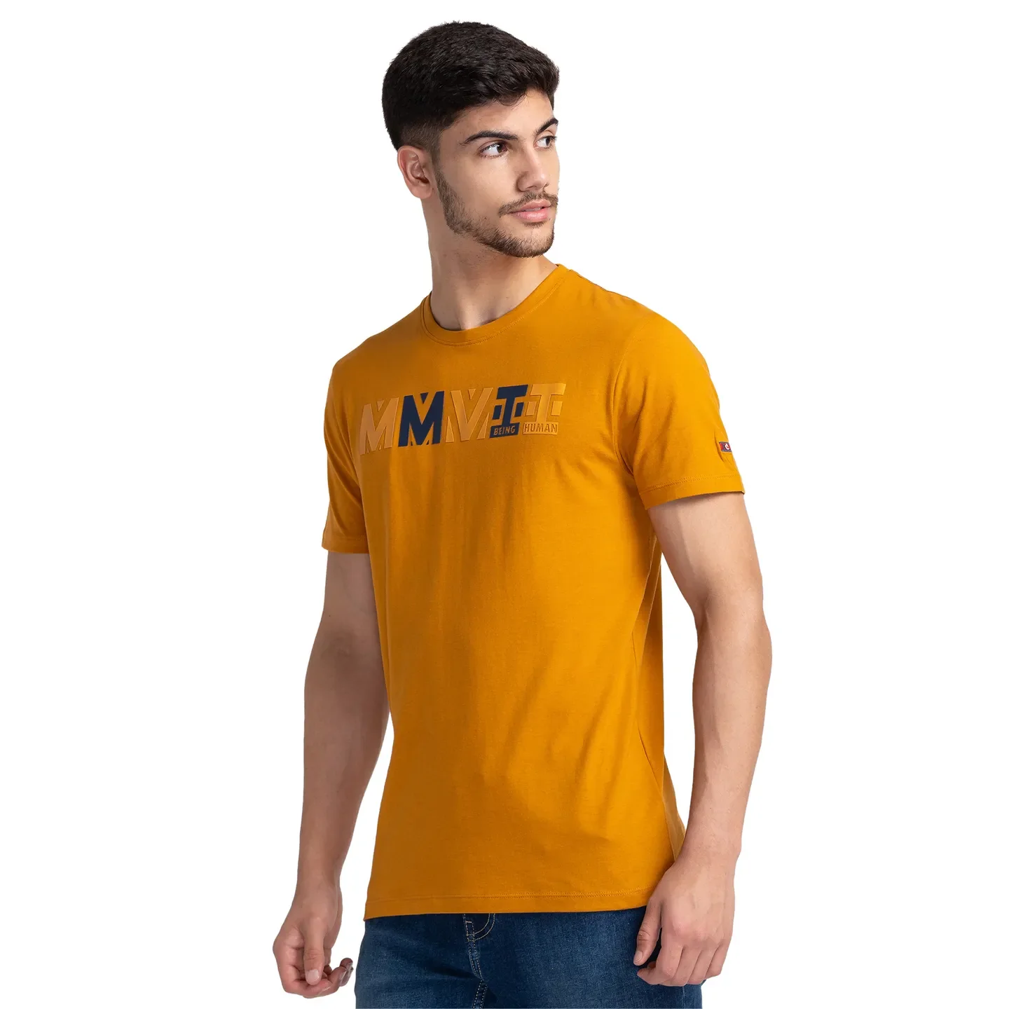 Orange Regular Fit Men's Short Sleeves T-Shirt by Being Human Clothing - Image 4