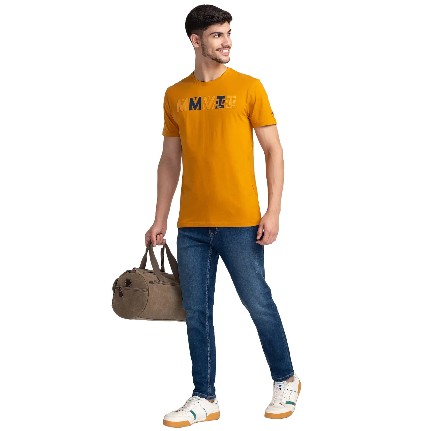 Orange Regular Fit Men's Short Sleeves T-Shirt by Being Human Clothing - Image 6