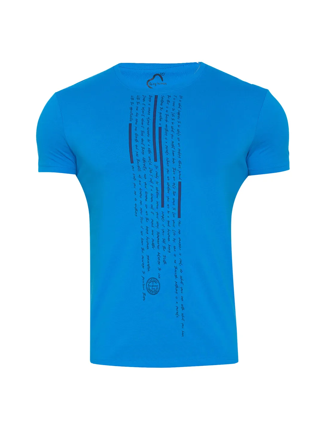 Turquoise Regular Fit Round Neck Men's T-Shirt by Being Human Clothing - Image 7