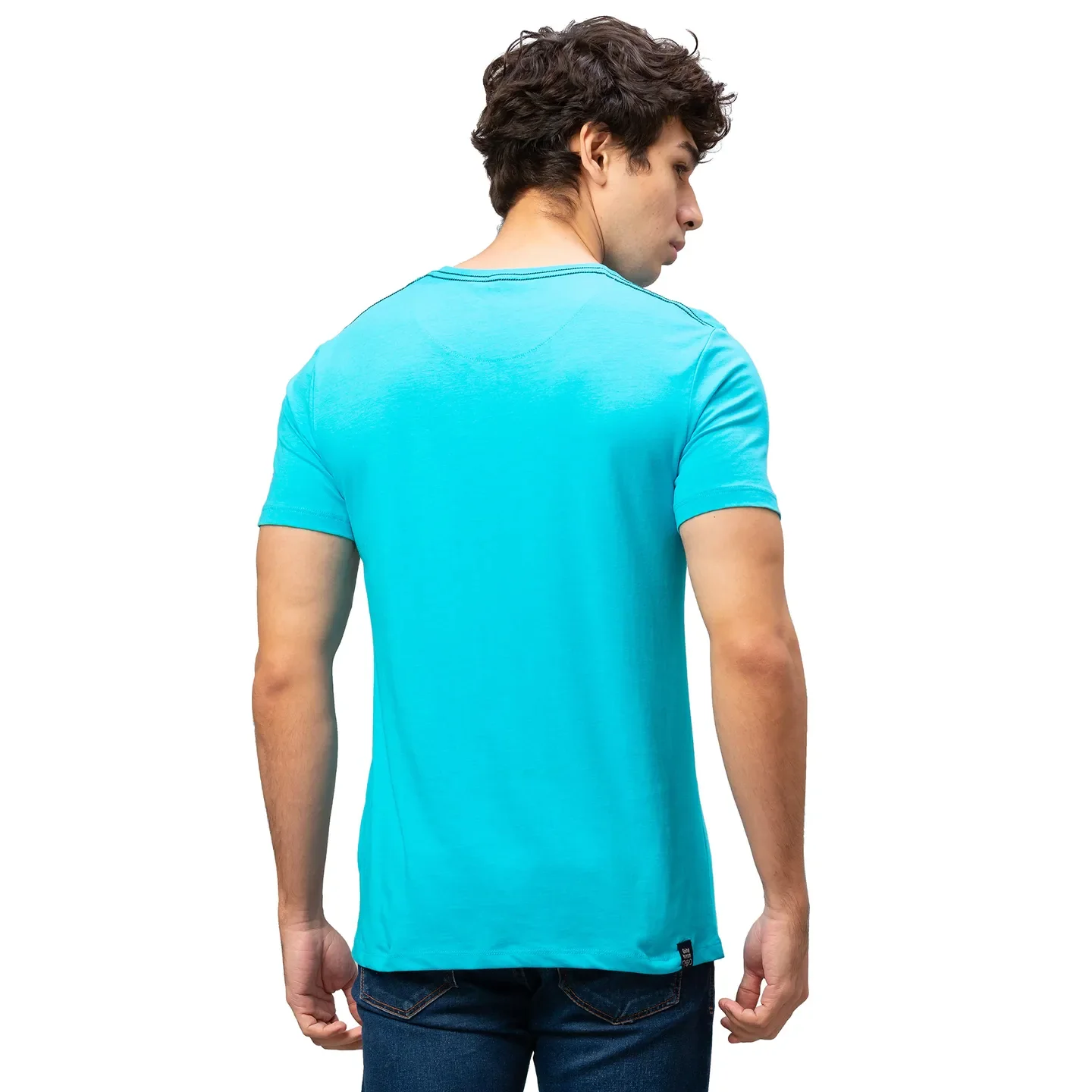 Blue Regular Fit Men's Short Sleeves T-Shirt by Being Human Clothing - Image 5