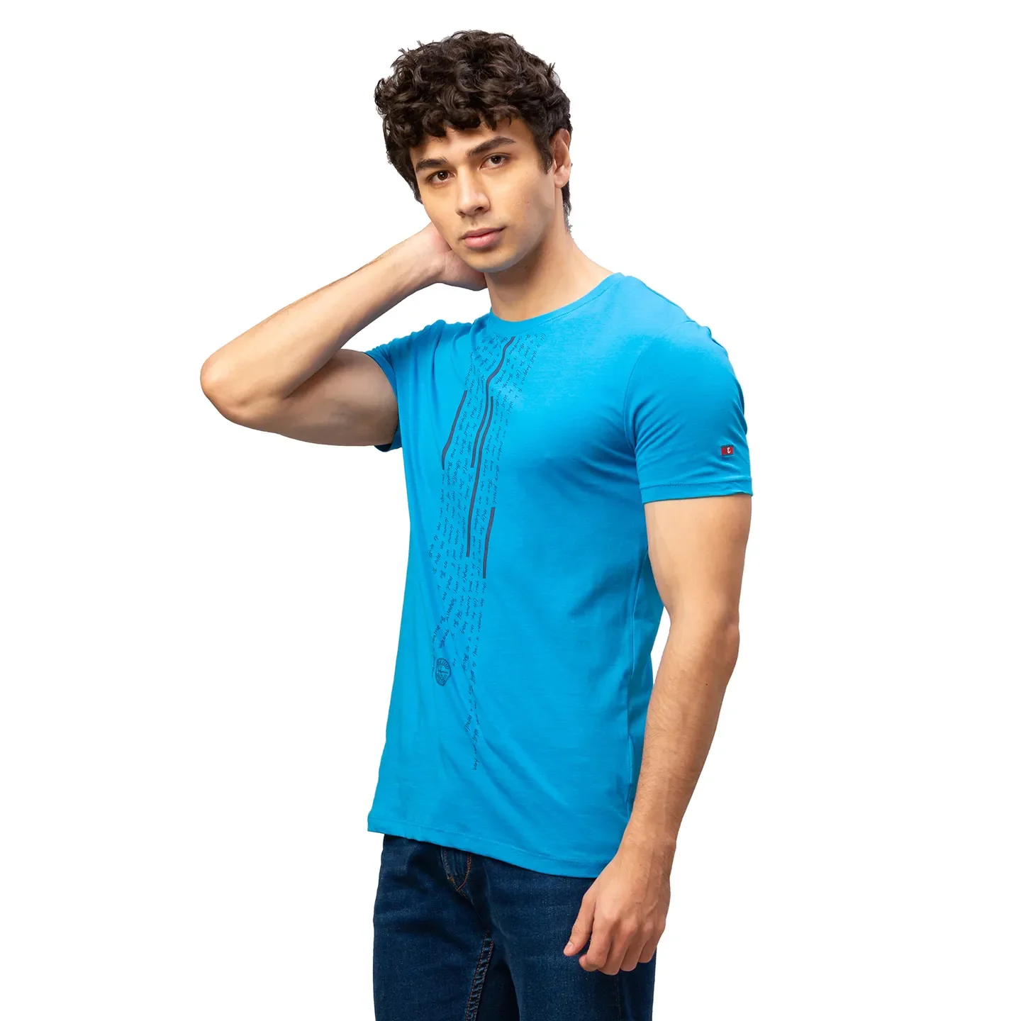 Blue Regular Fit Men's Short Sleeves T-Shirt by Being Human Clothing - Image 4