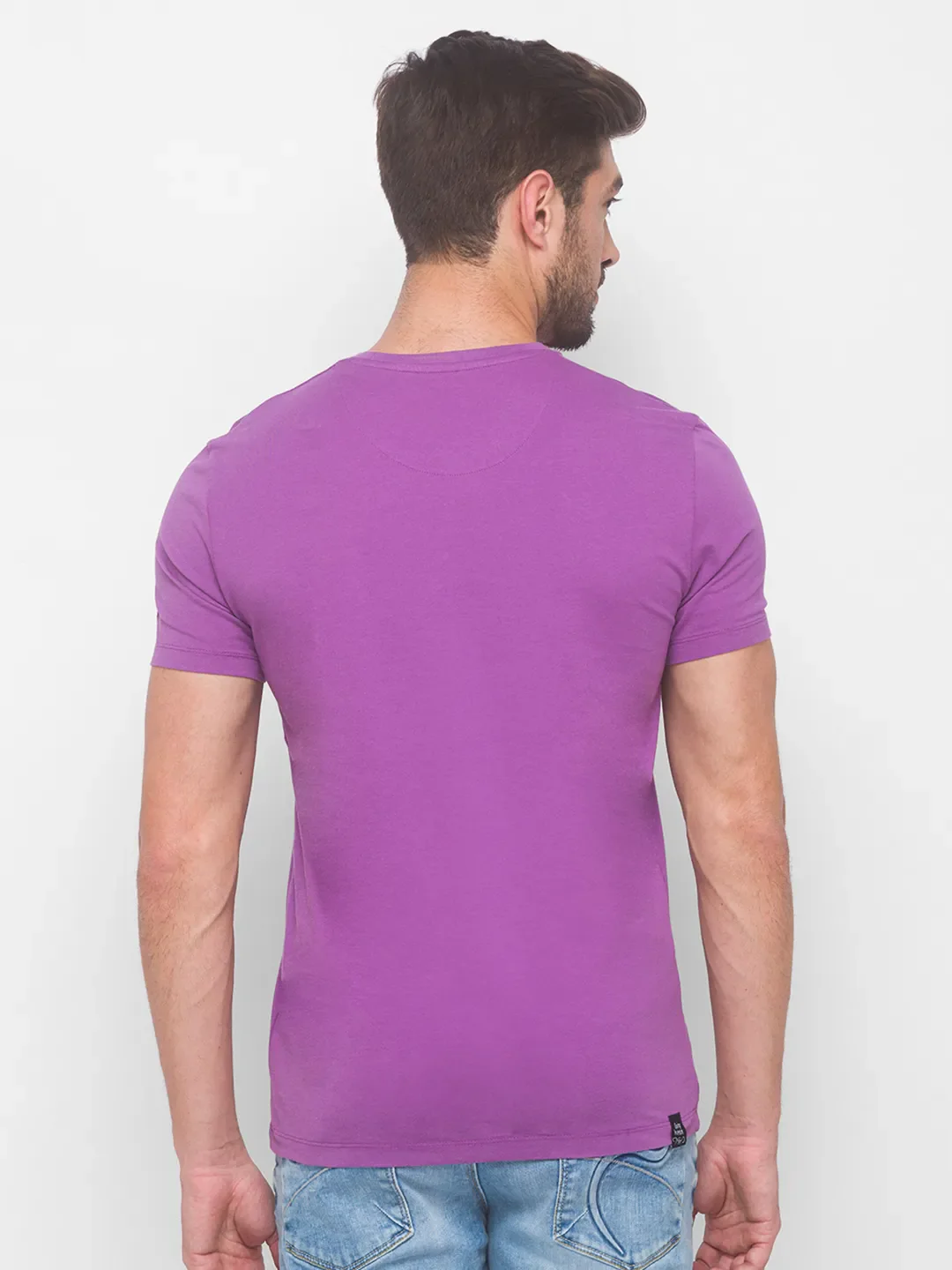Purple Regular Fit Men's Short Sleeves T-Shirt by Being Human Clothing - Image 3
