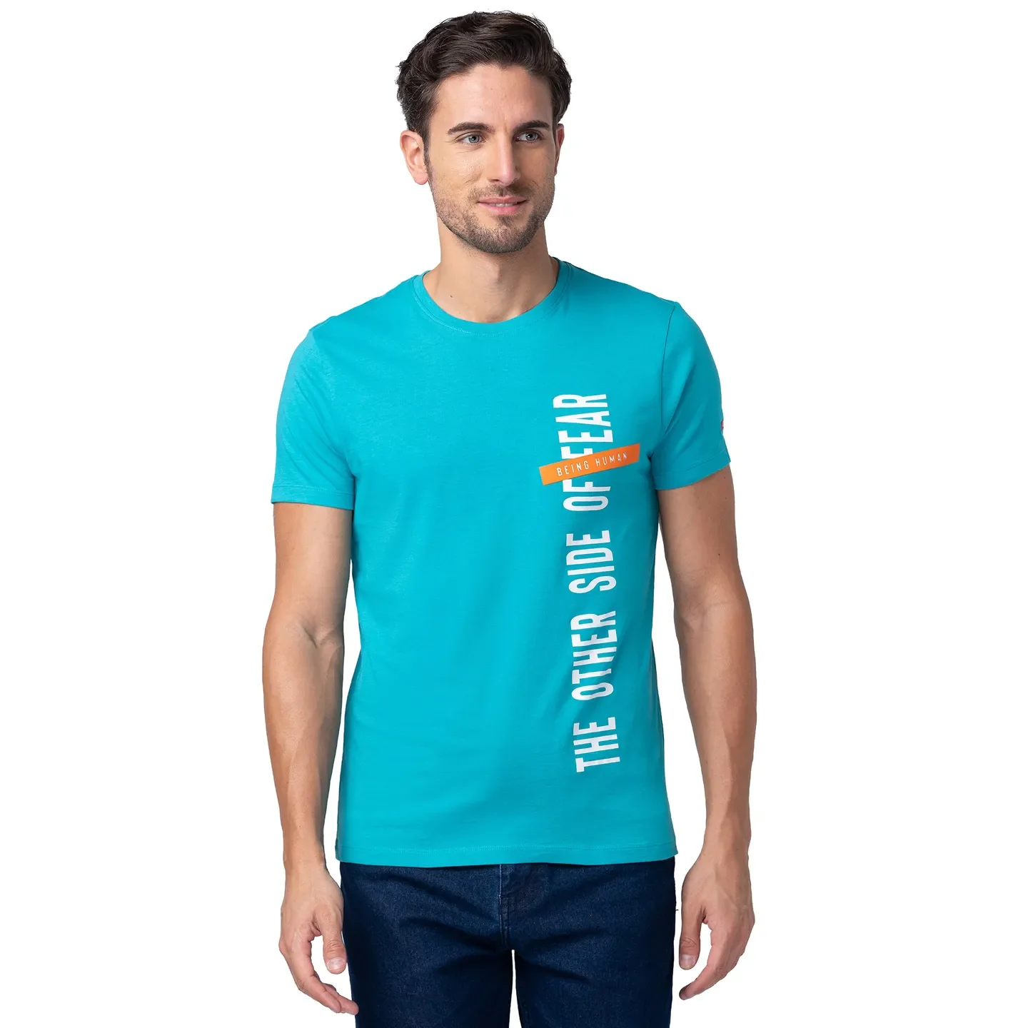 Green Regular Fit Men's Short Sleeves T-Shirt by Being Human Clothing