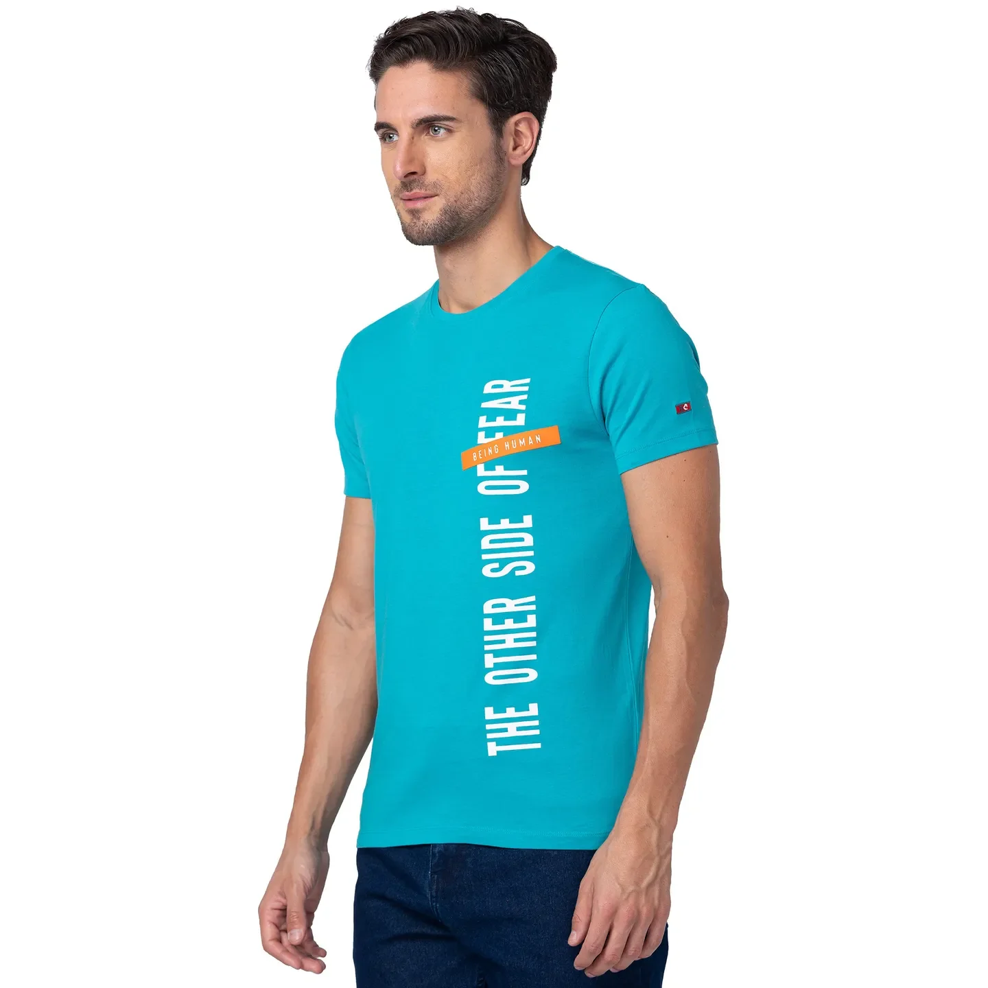 Green Regular Fit Men's Short Sleeves T-Shirt by Being Human Clothing - Image 4