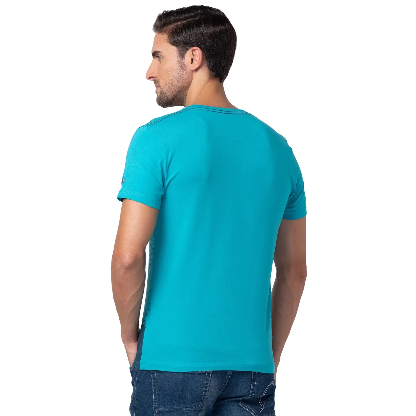 Viridian Green Regular Fit Round Neck Men's T-Shirt by Being Human Clothing - Image 3