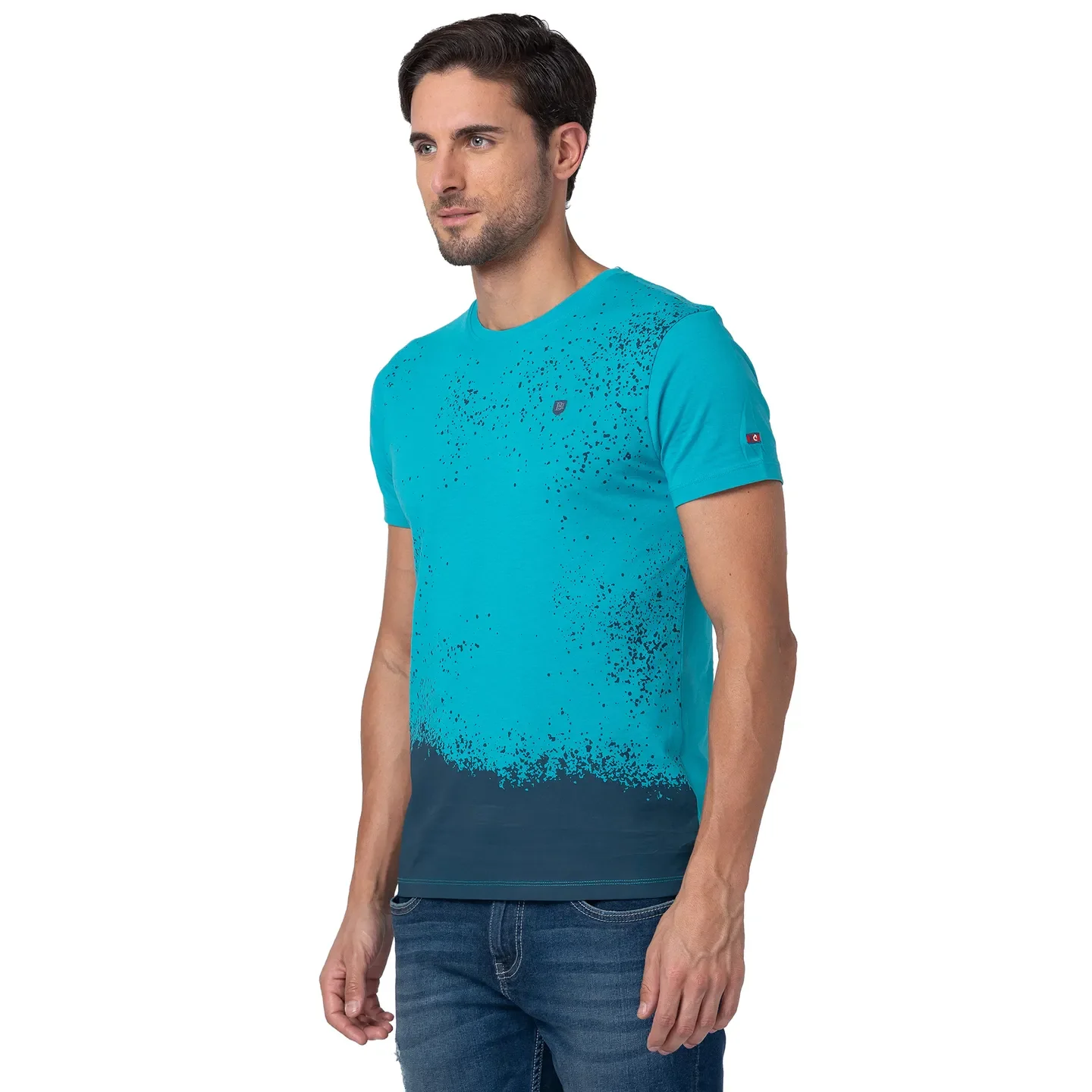 Viridian Green Regular Fit Round Neck Men's T-Shirt by Being Human Clothing - Image 4